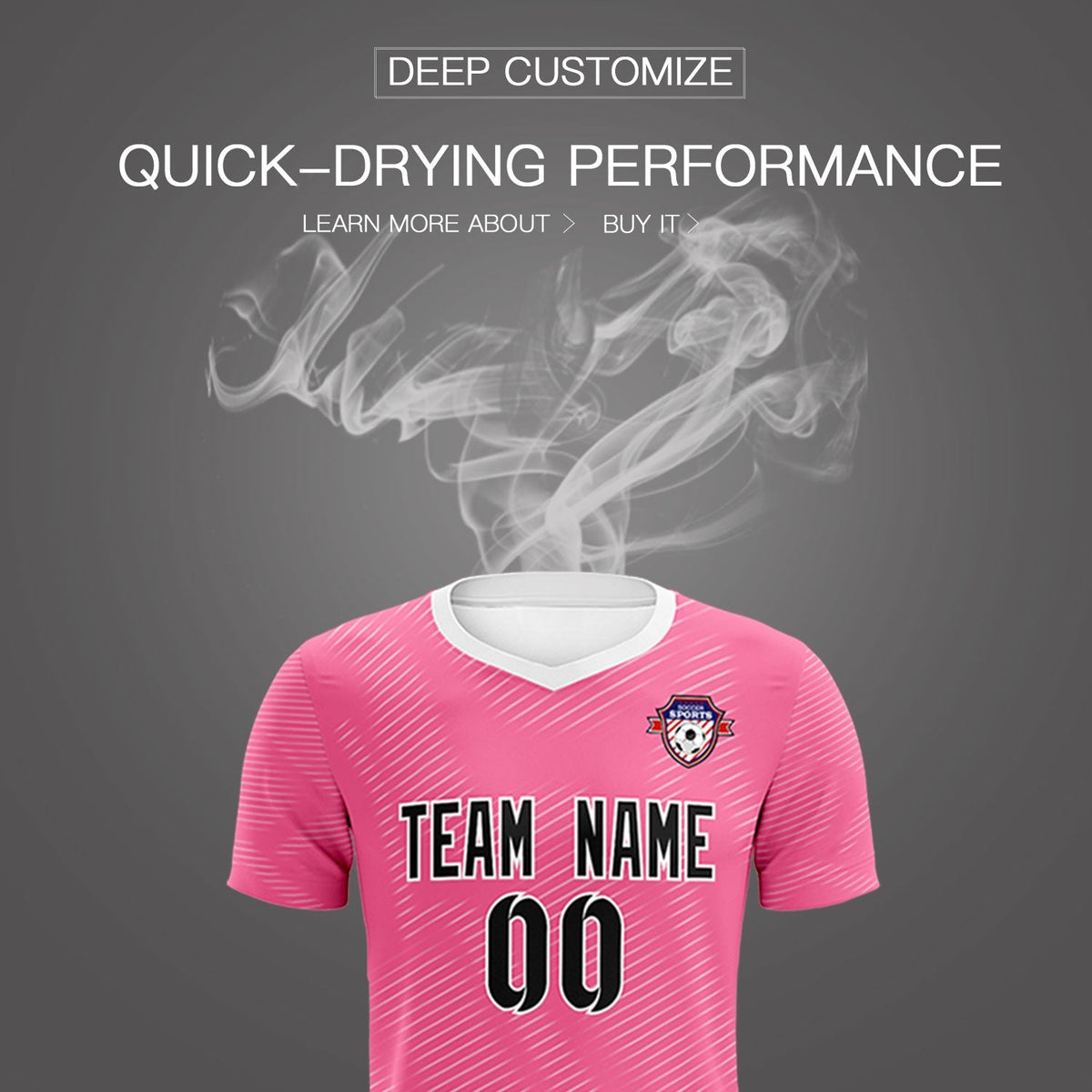 Custom Pink White Training Uniform For Men Soccer Sets Jersey