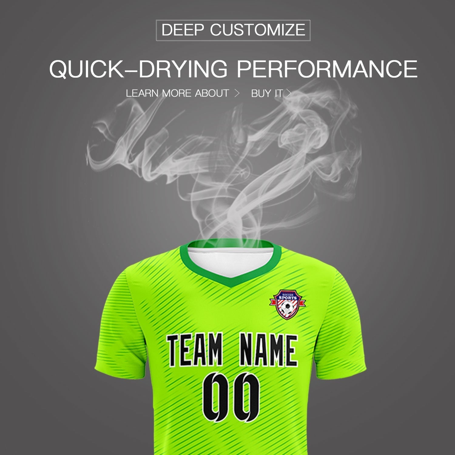 Custom Neon Green Kelly Green Training Uniform For Men Soccer Sets Jersey