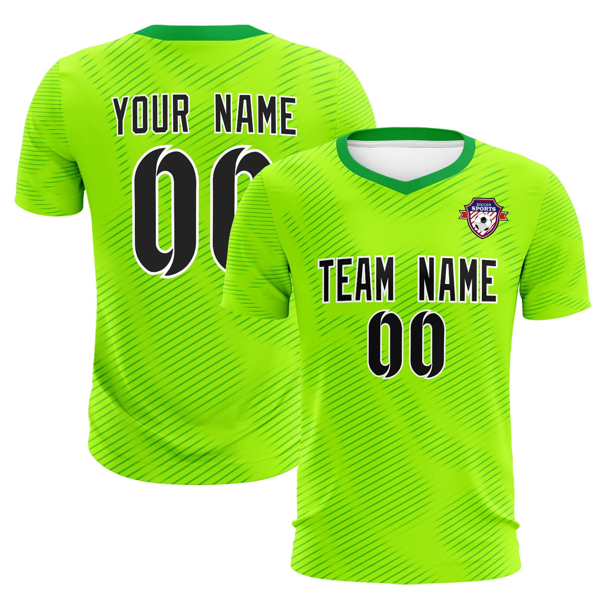 Custom Neon Green Kelly Green Training Uniform For Men Soccer Sets Jersey