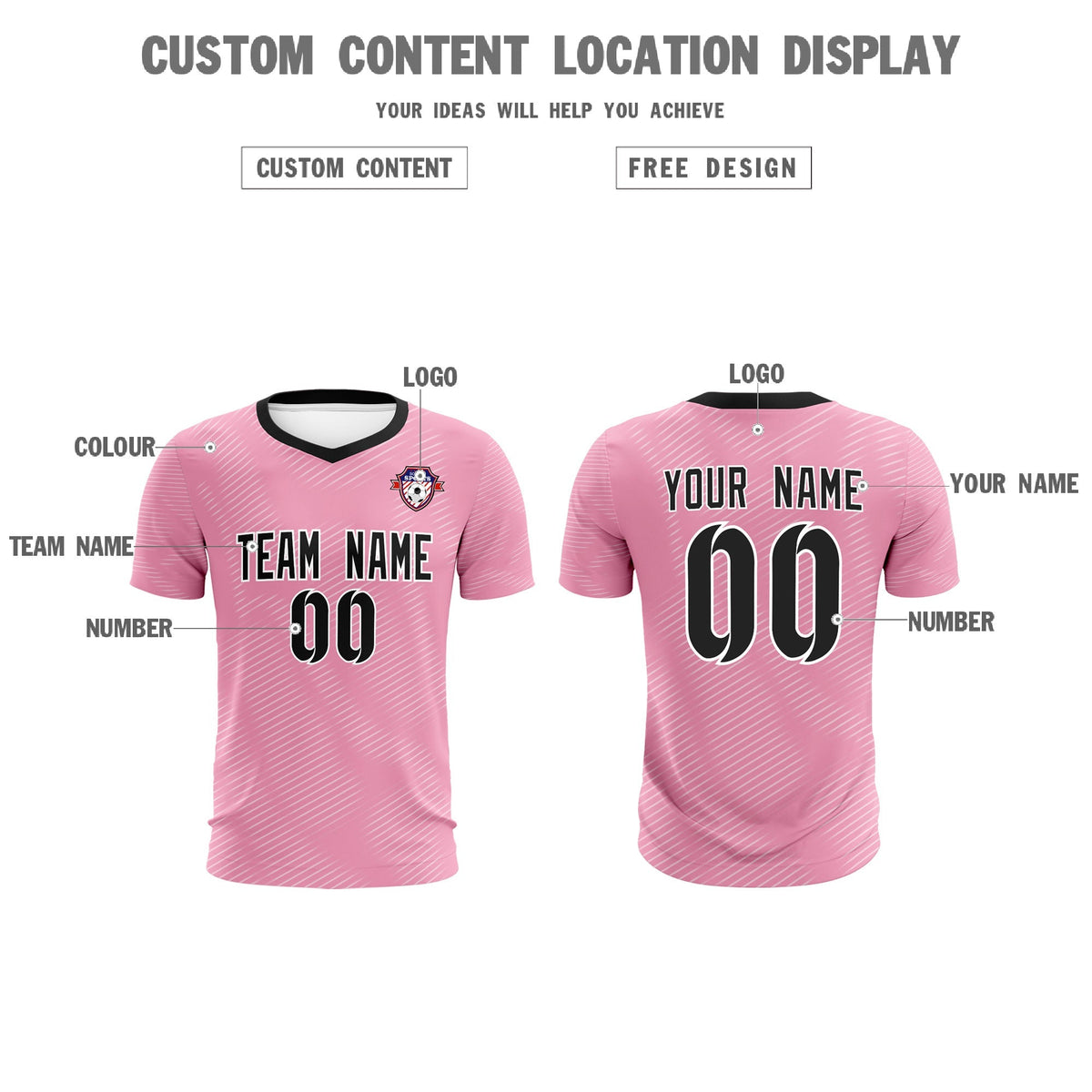 Custom Light Pink White Training Uniform For Men Soccer Sets Jersey