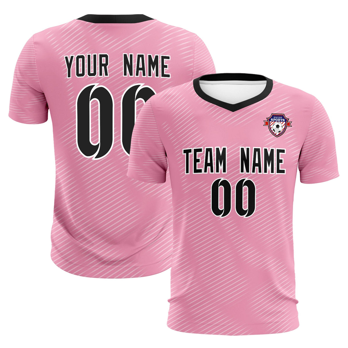 Custom Light Pink White Training Uniform For Men Soccer Sets Jersey
