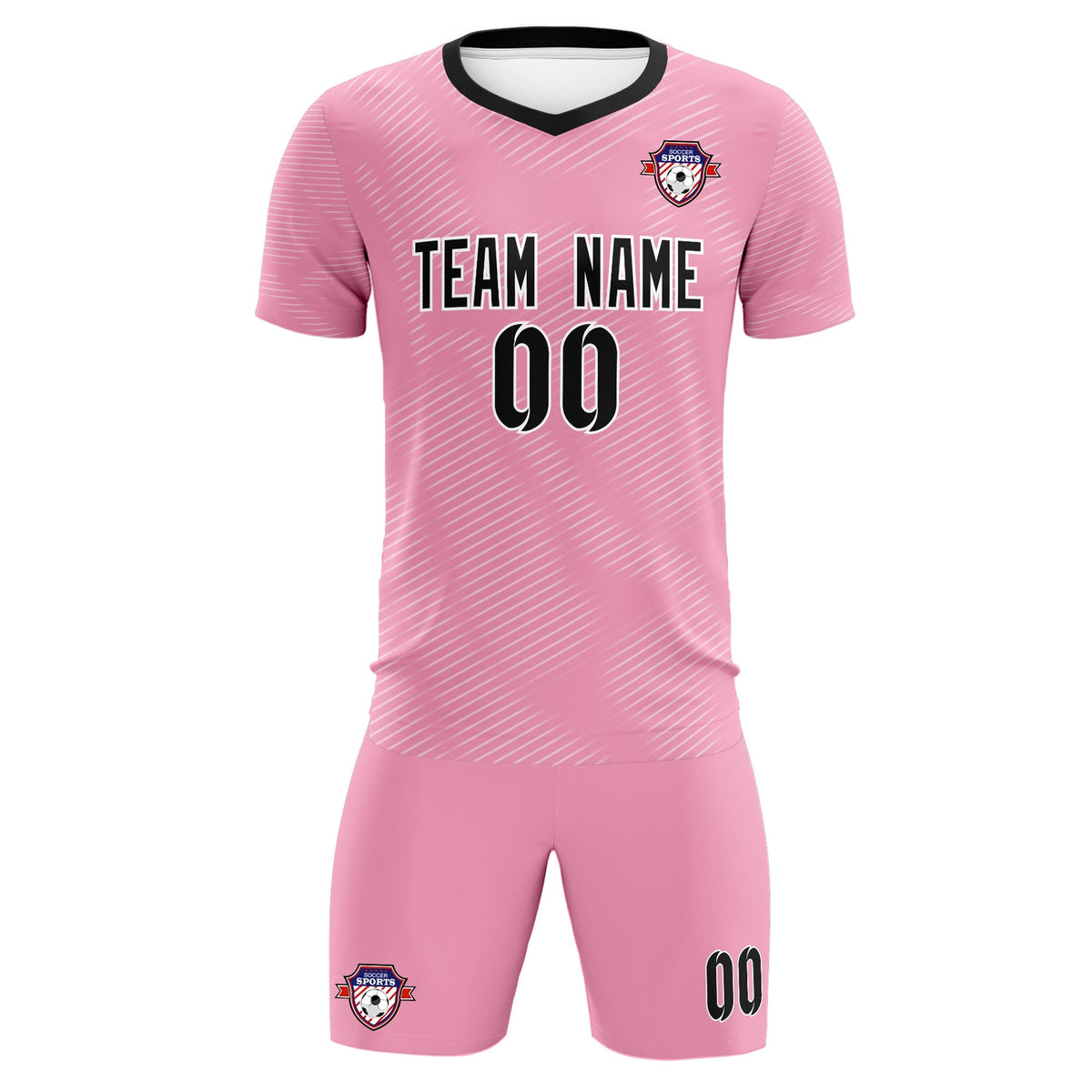 Custom Light Pink White Training Uniform For Men Soccer Sets Jersey