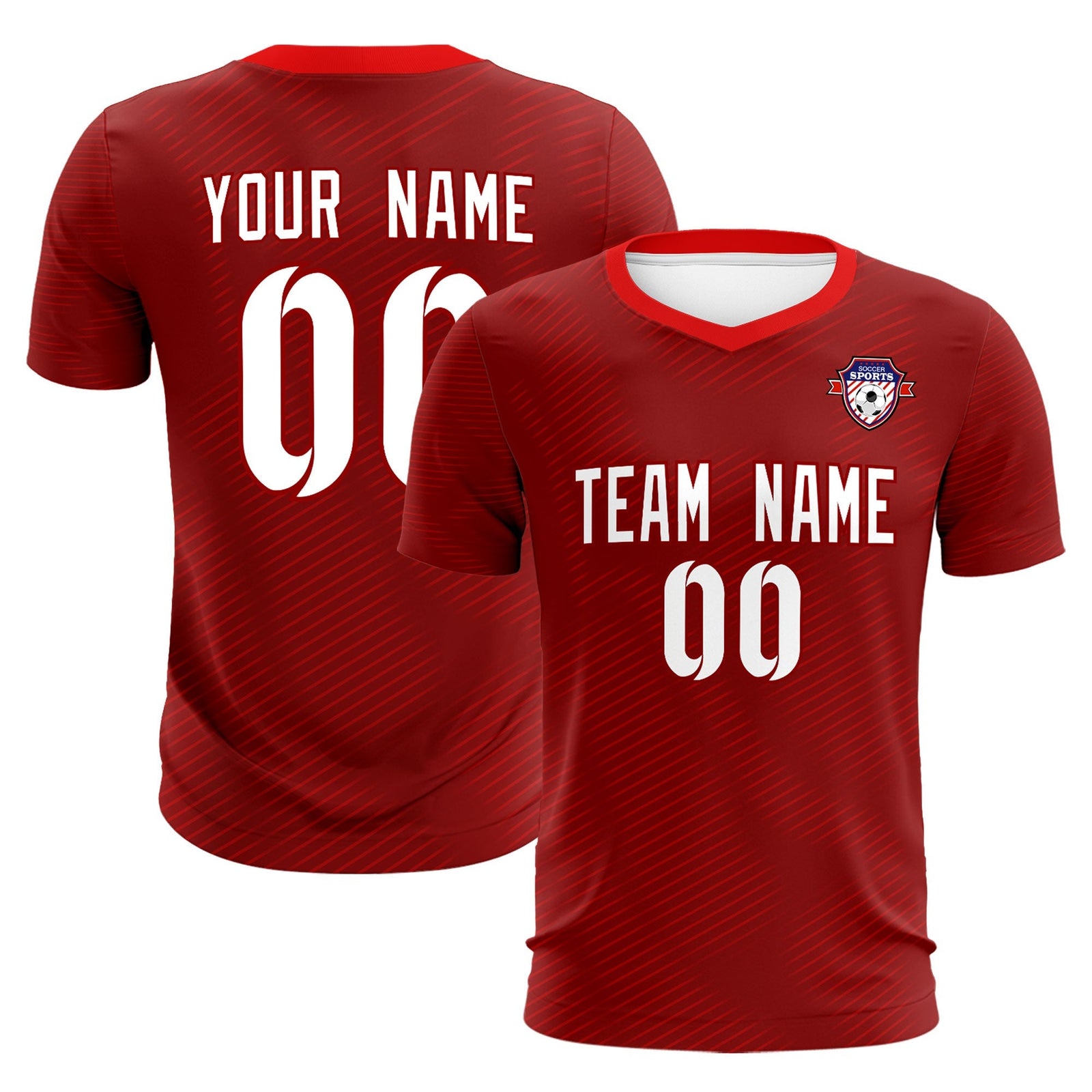 Custom Crimson Red Training Uniform For Men Soccer Sets Jersey