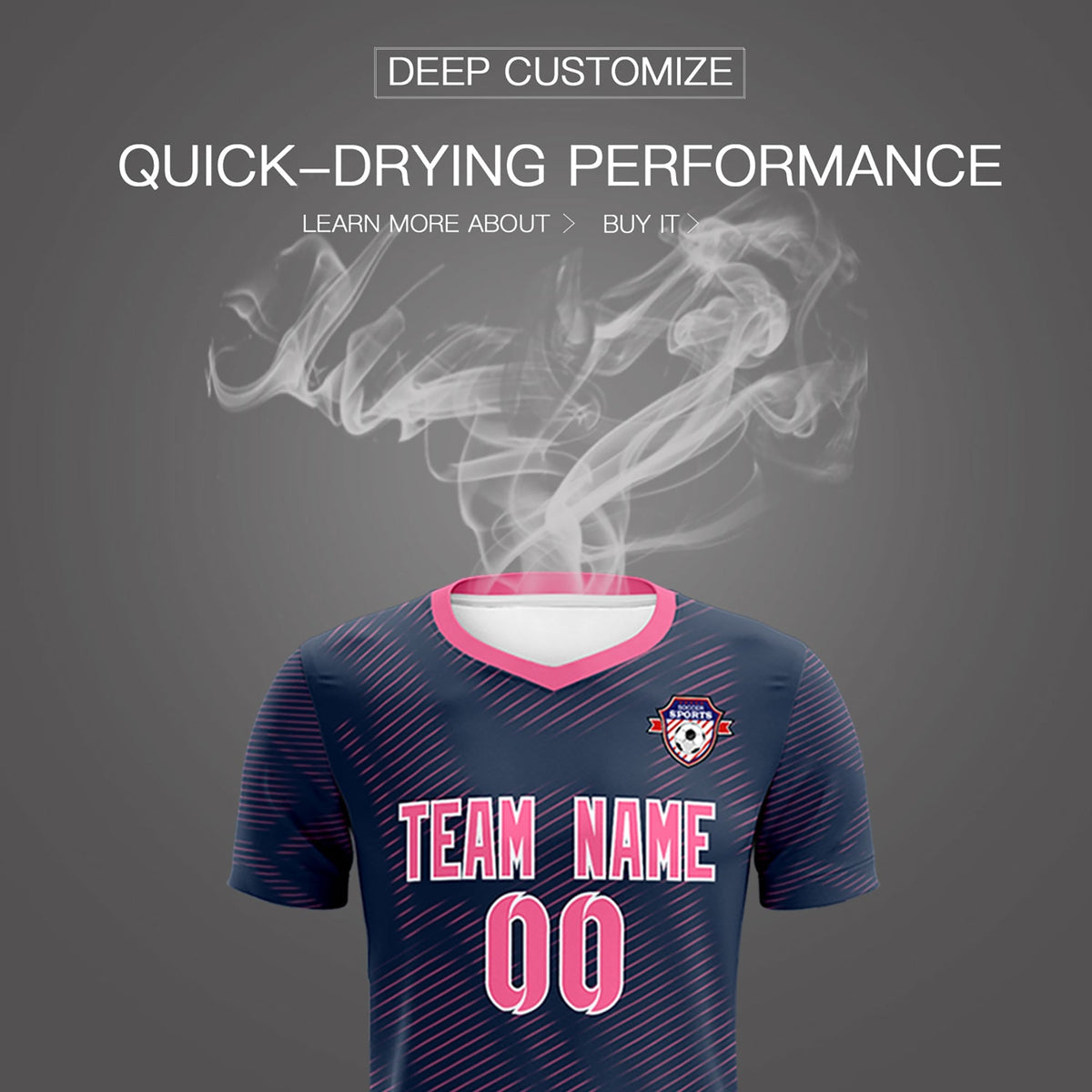 Custom Navy Pink Training Uniform For Men Soccer Sets Jersey
