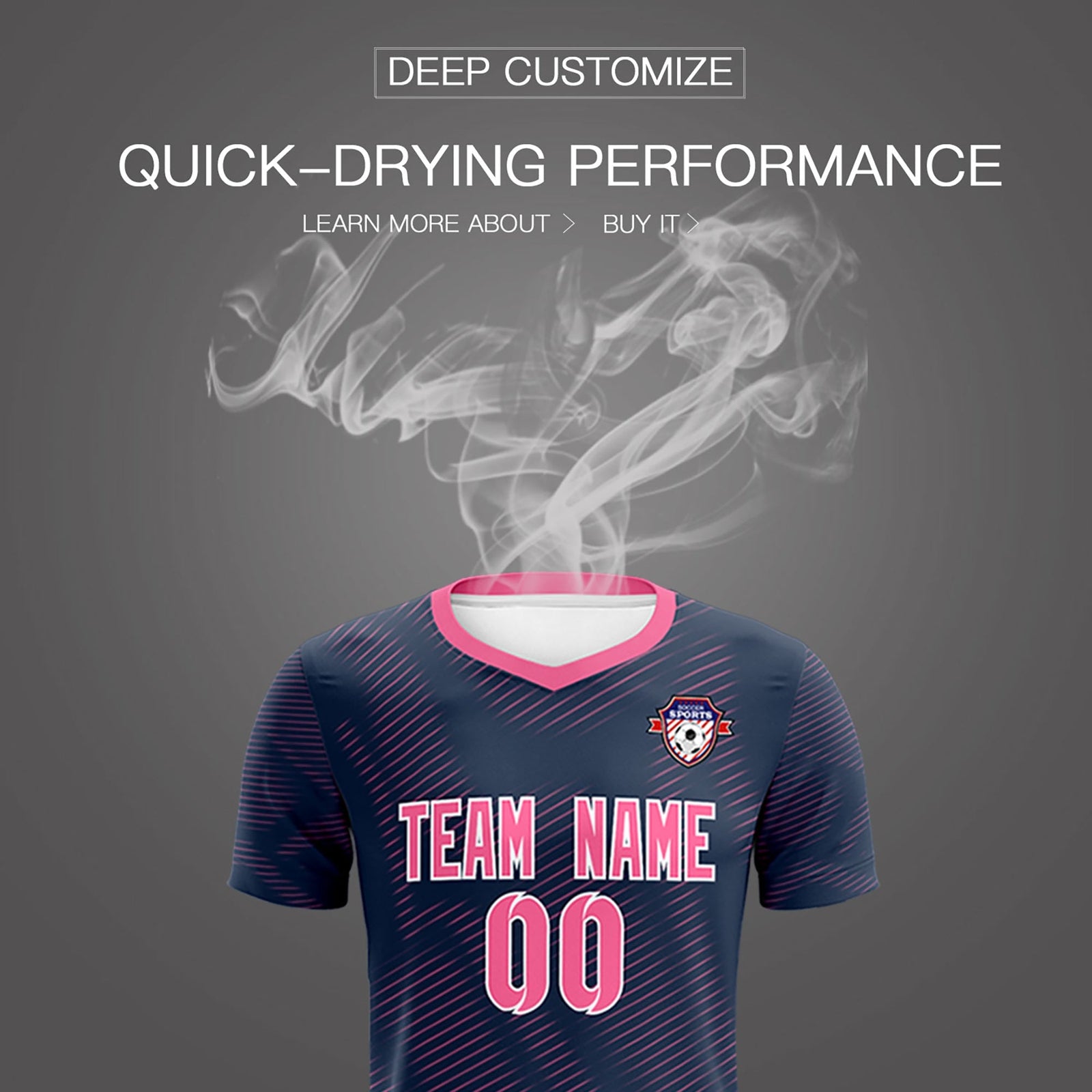 Custom Navy Pink Training Uniform For Men Soccer Sets Jersey