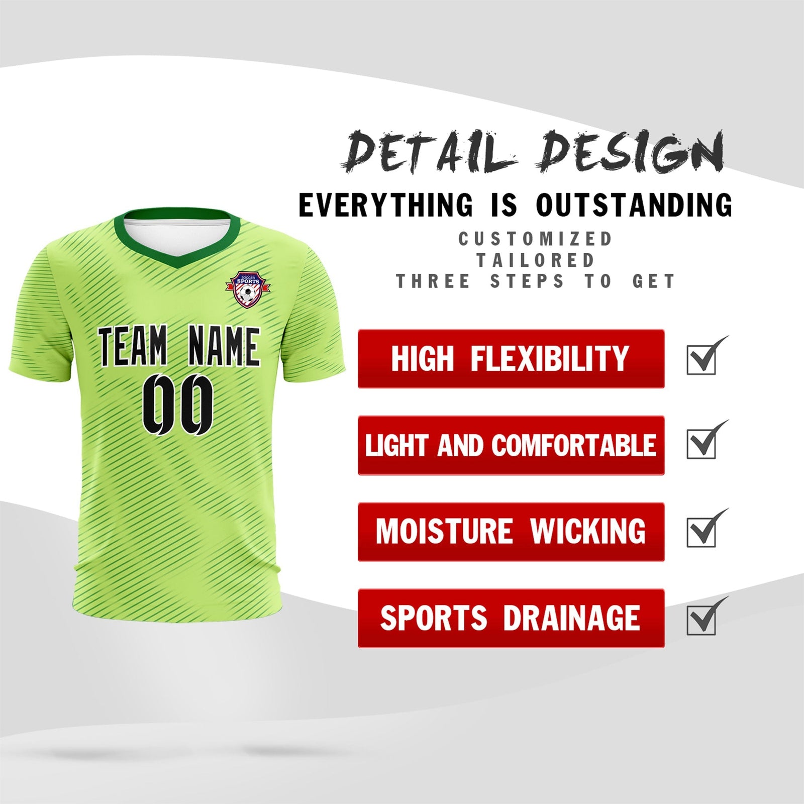 Custom Green Kelly Green Training Uniform For Men Soccer Sets Jersey