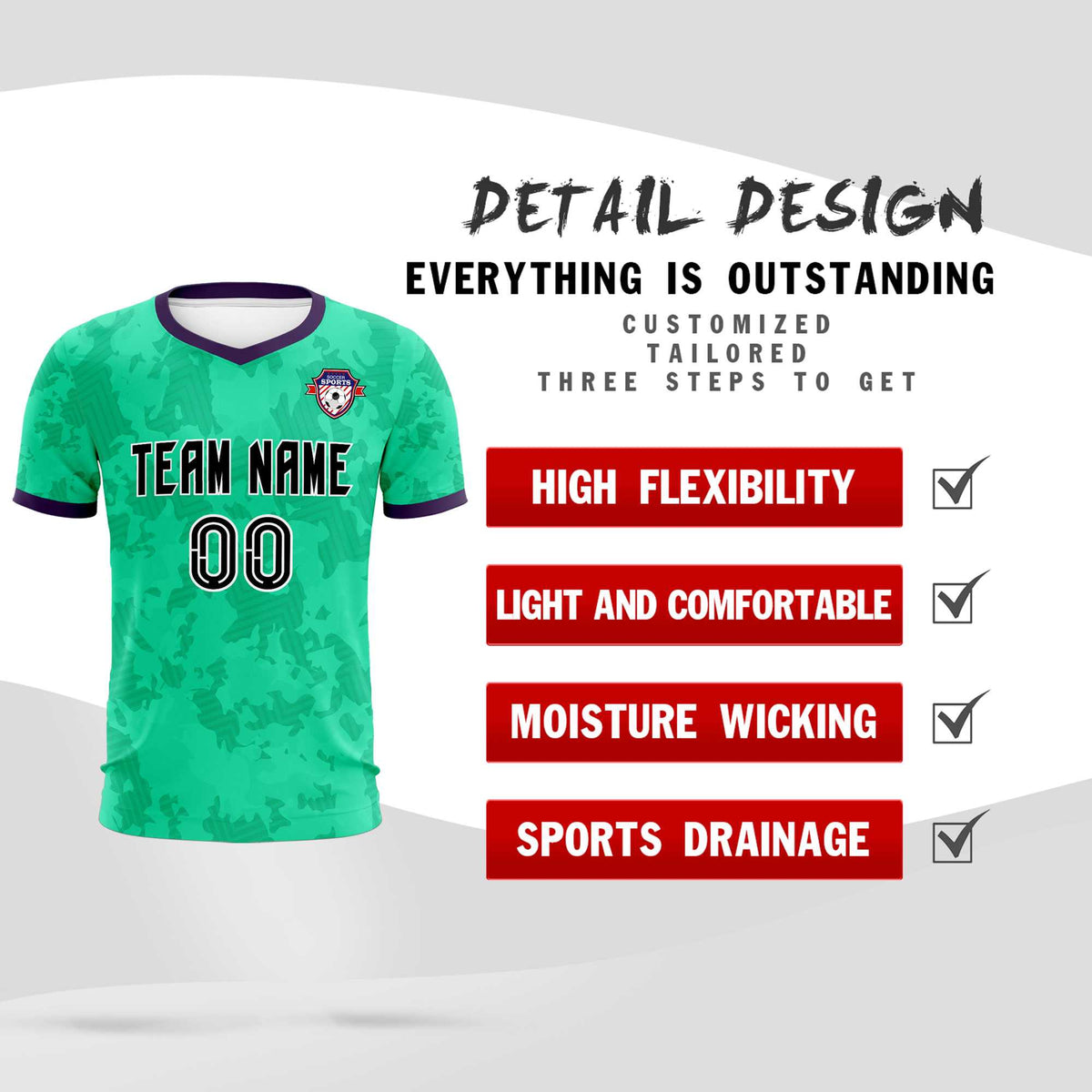 Custom Neon Green Camo sports Soccer Tops/Sets Jersey