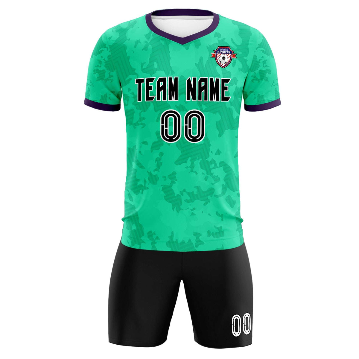 Custom Neon Green Camo sports Soccer Tops/Sets Jersey