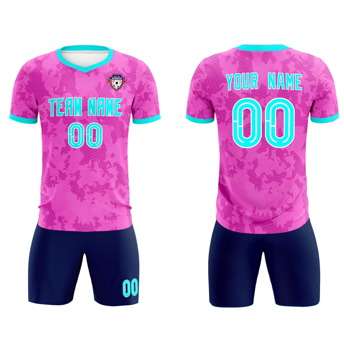 Custom Pink Camo sports Soccer Tops/Sets Jersey