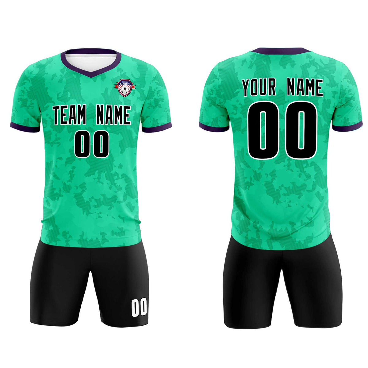 Custom Neon Green Camo sports Soccer Tops/Sets Jersey