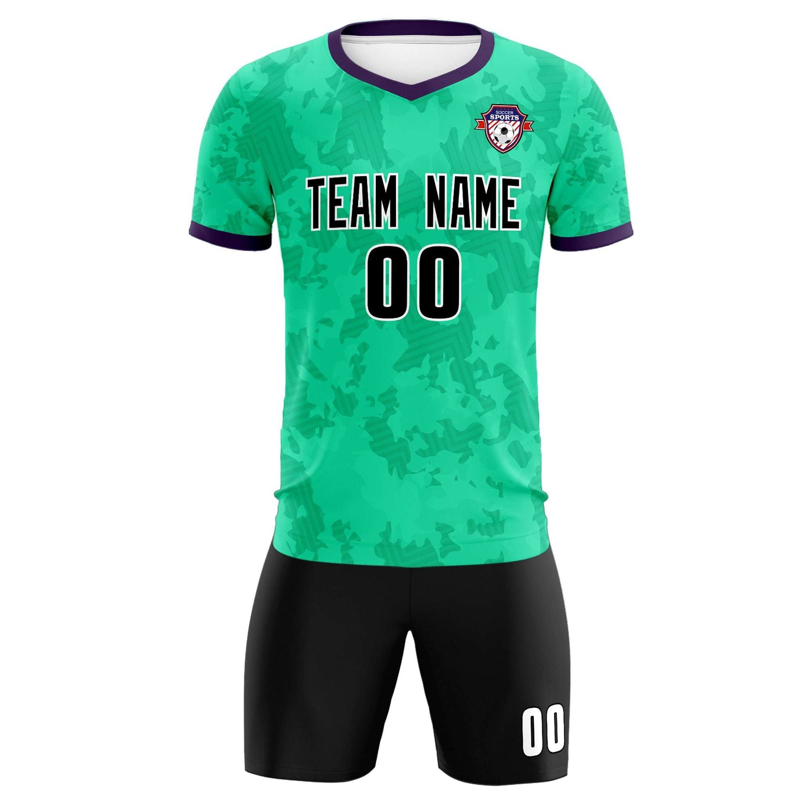 Custom Neon Green Camo sports Soccer Tops/Sets Jersey