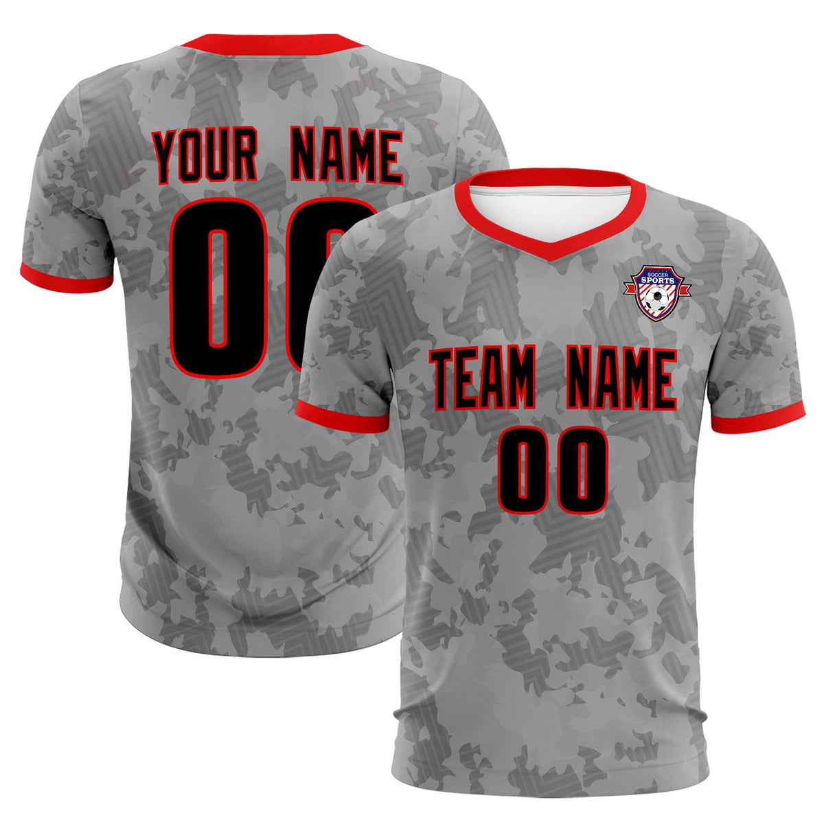 Custom Dark Gray Camo sports Soccer Tops/Sets Jersey