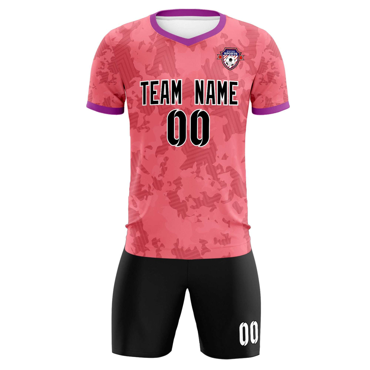 Custom Light Red Camo sports Soccer Tops/Sets Jersey