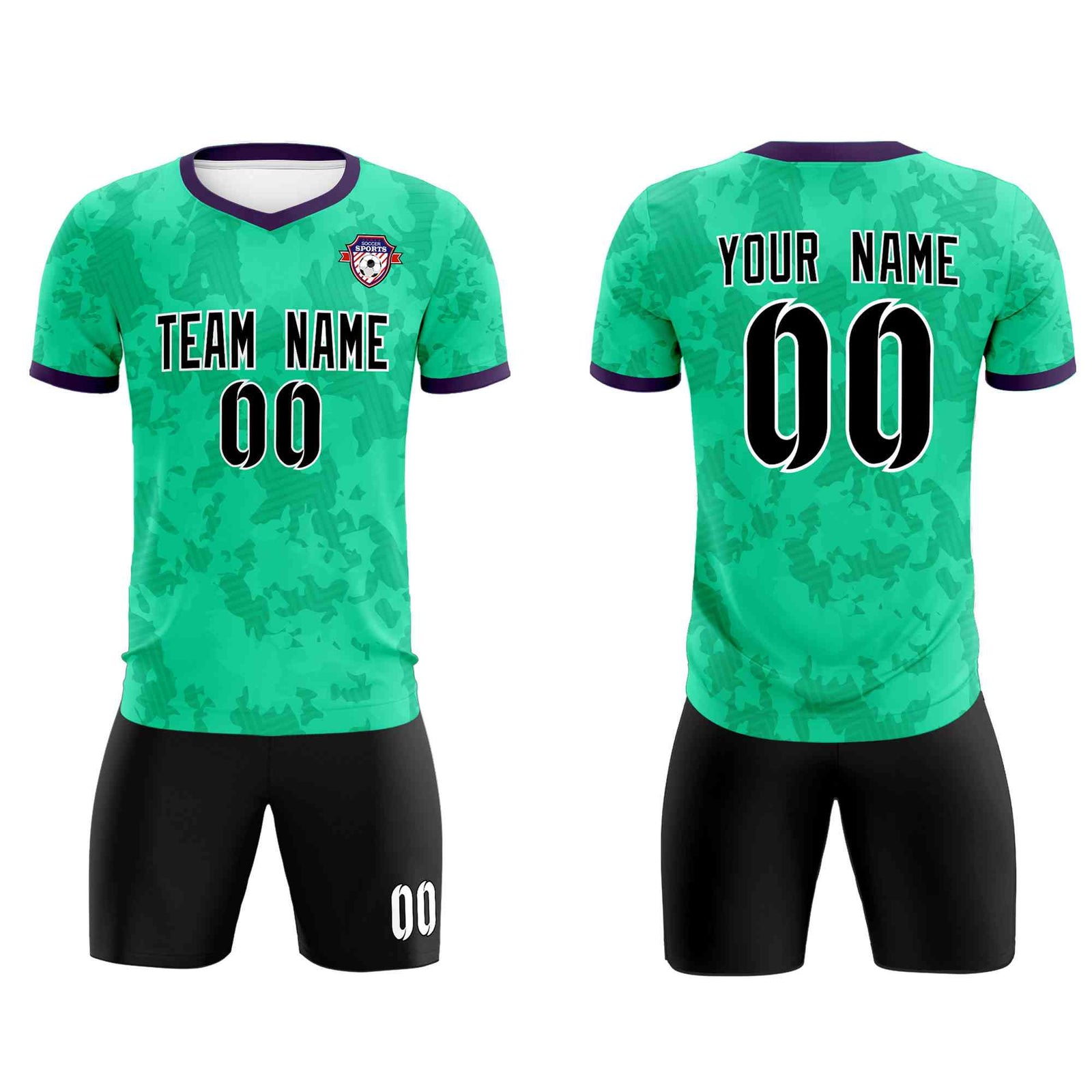 Custom Neon Green Camo sports Soccer Tops/Sets Jersey