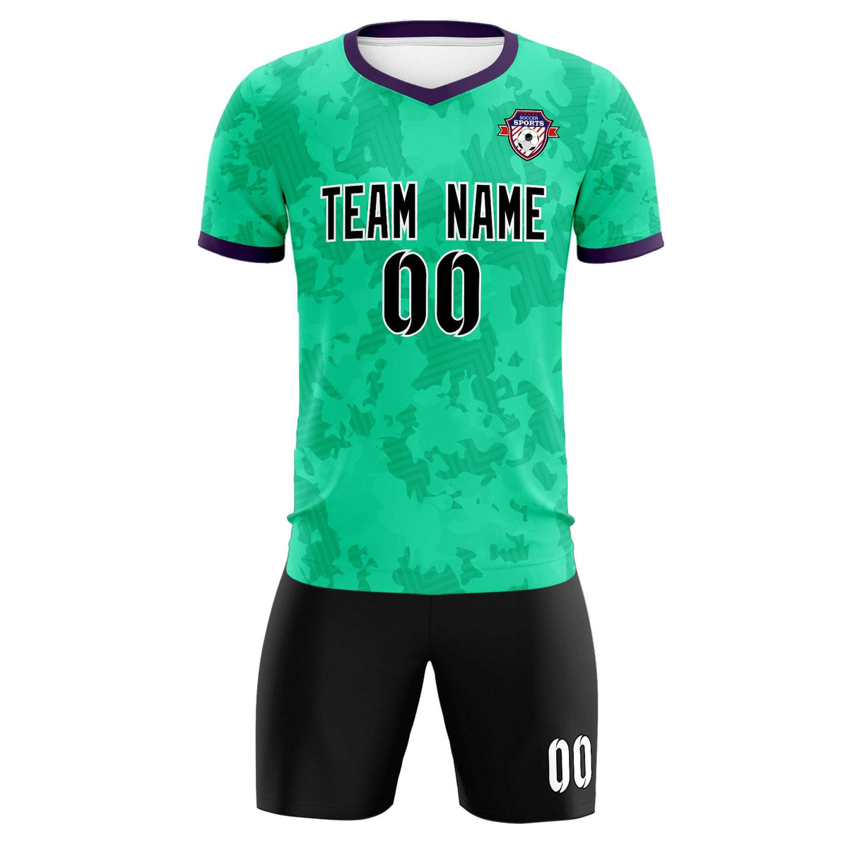 Custom Neon Green Camo sports Soccer Tops/Sets Jersey