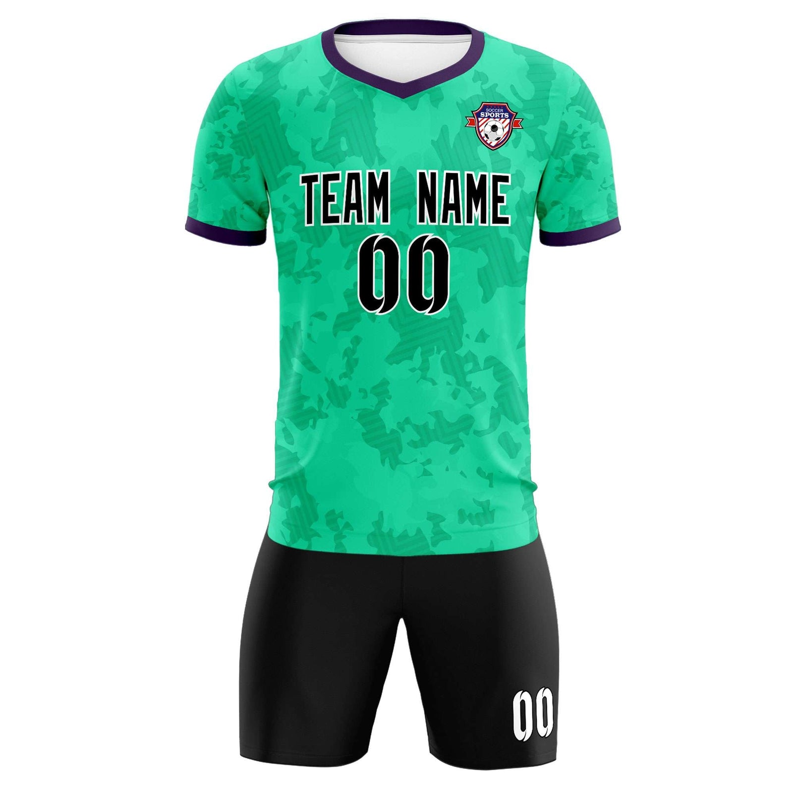 Custom Neon Green Camo sports Soccer Tops/Sets Jersey