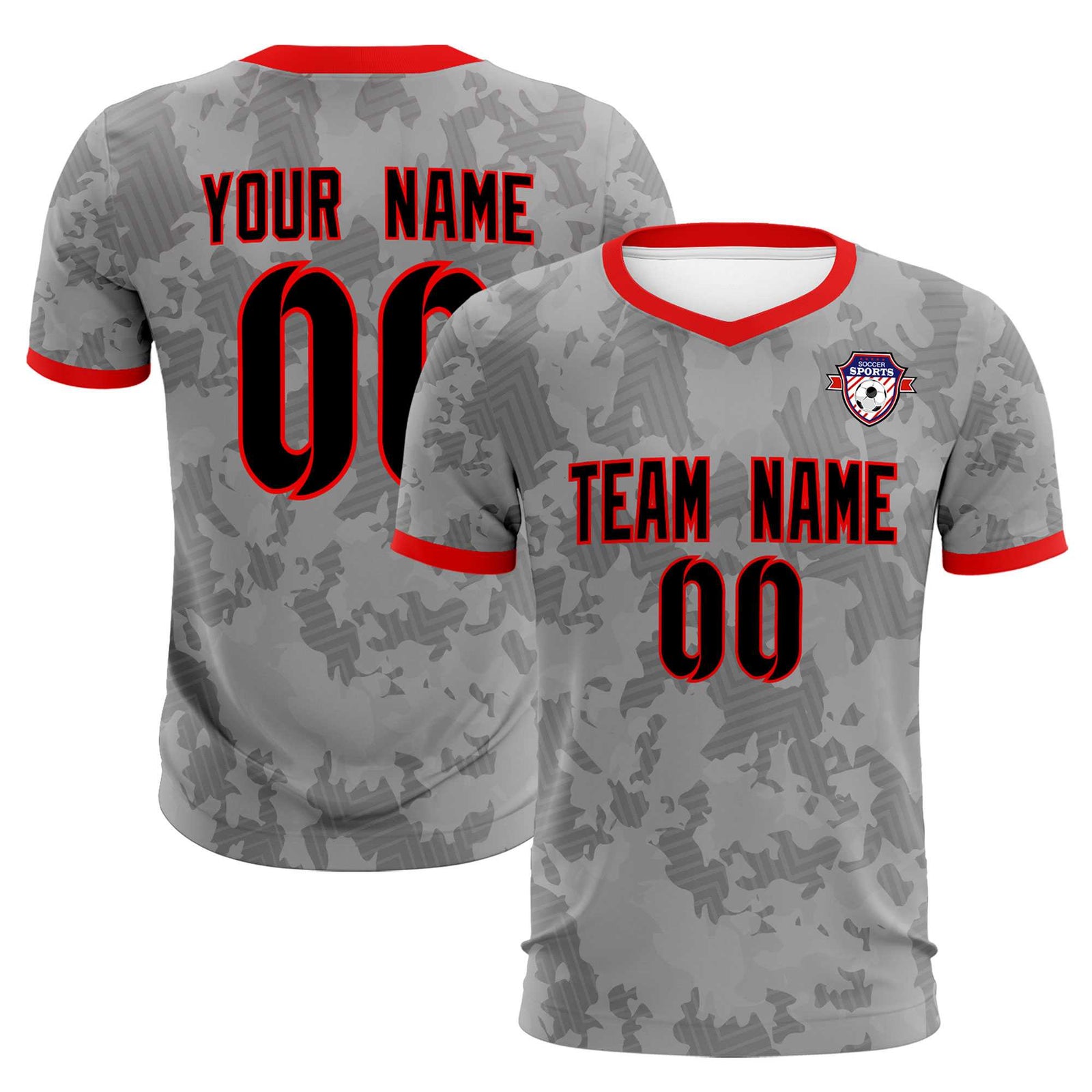 Custom Dark Gray Camo sports Soccer Tops/Sets Jersey