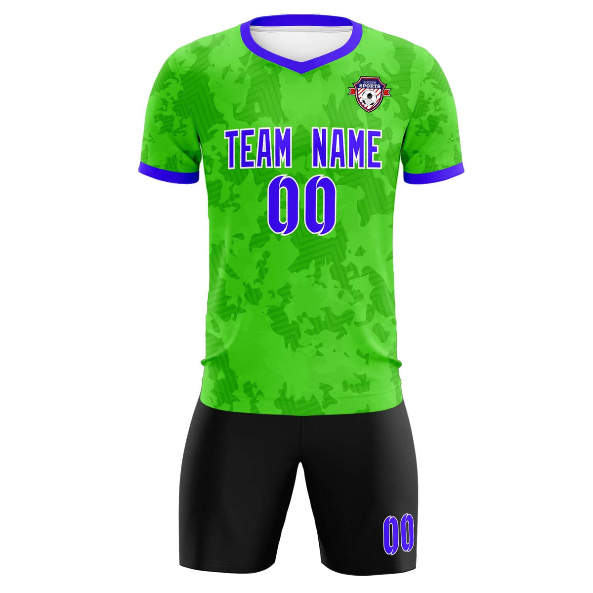 Custom Neon Green Camo sports Soccer Tops/Sets Jersey