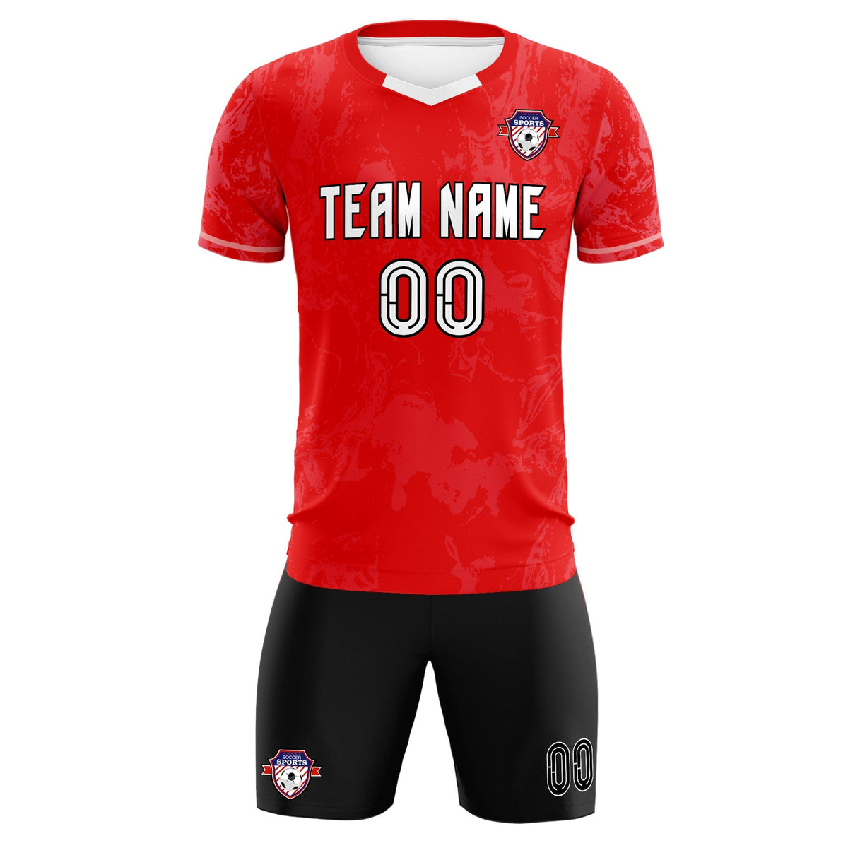 Custom Red Classic Graffiti Pattern Sportswear Soccer Tops/Sets Jersey