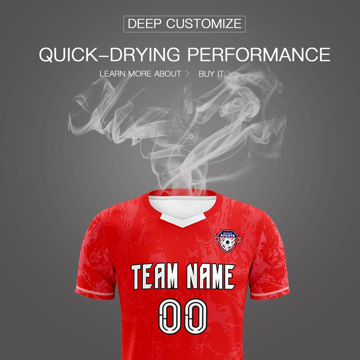 Custom Red Classic Graffiti Pattern Sportswear Soccer Tops/Sets Jersey