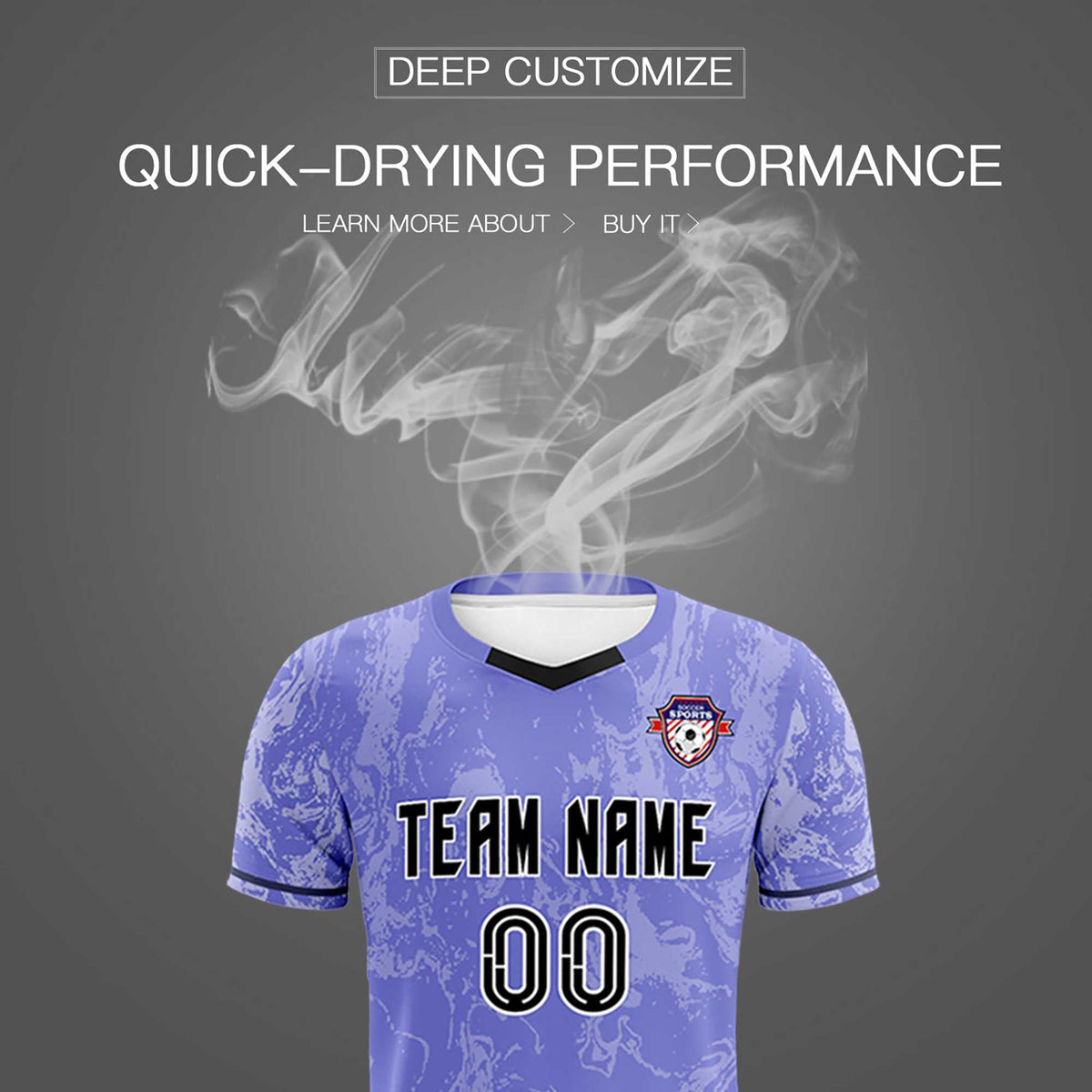 Custom Purple Classic Graffiti Pattern Sportswear Soccer Tops/Sets Jersey