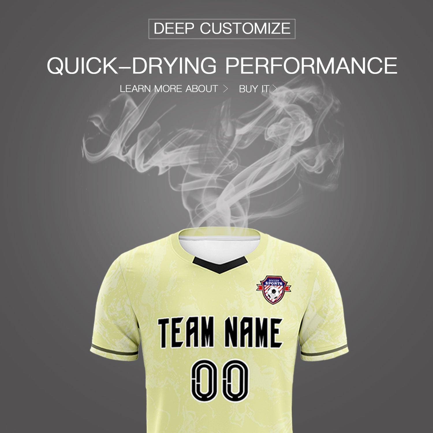 Custom Cream Classic Graffiti Pattern Sportswear Soccer Tops/Sets Jersey