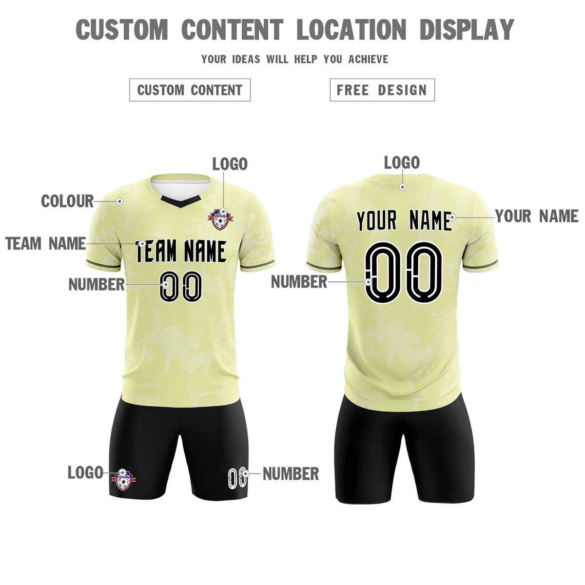 Custom Cream Classic Graffiti Pattern Sportswear Soccer Tops/Sets Jersey