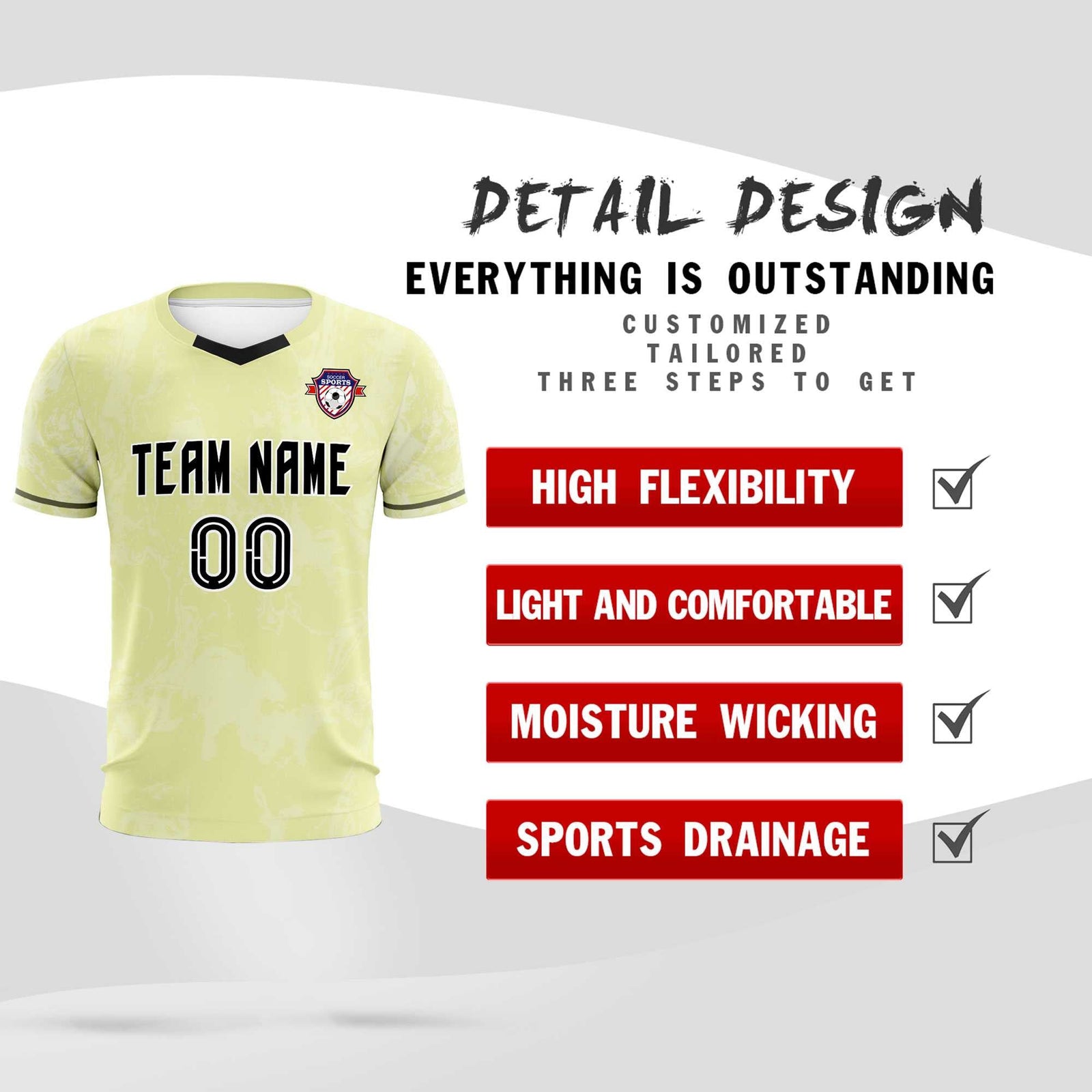 Custom Cream Classic Graffiti Pattern Sportswear Soccer Tops/Sets Jersey