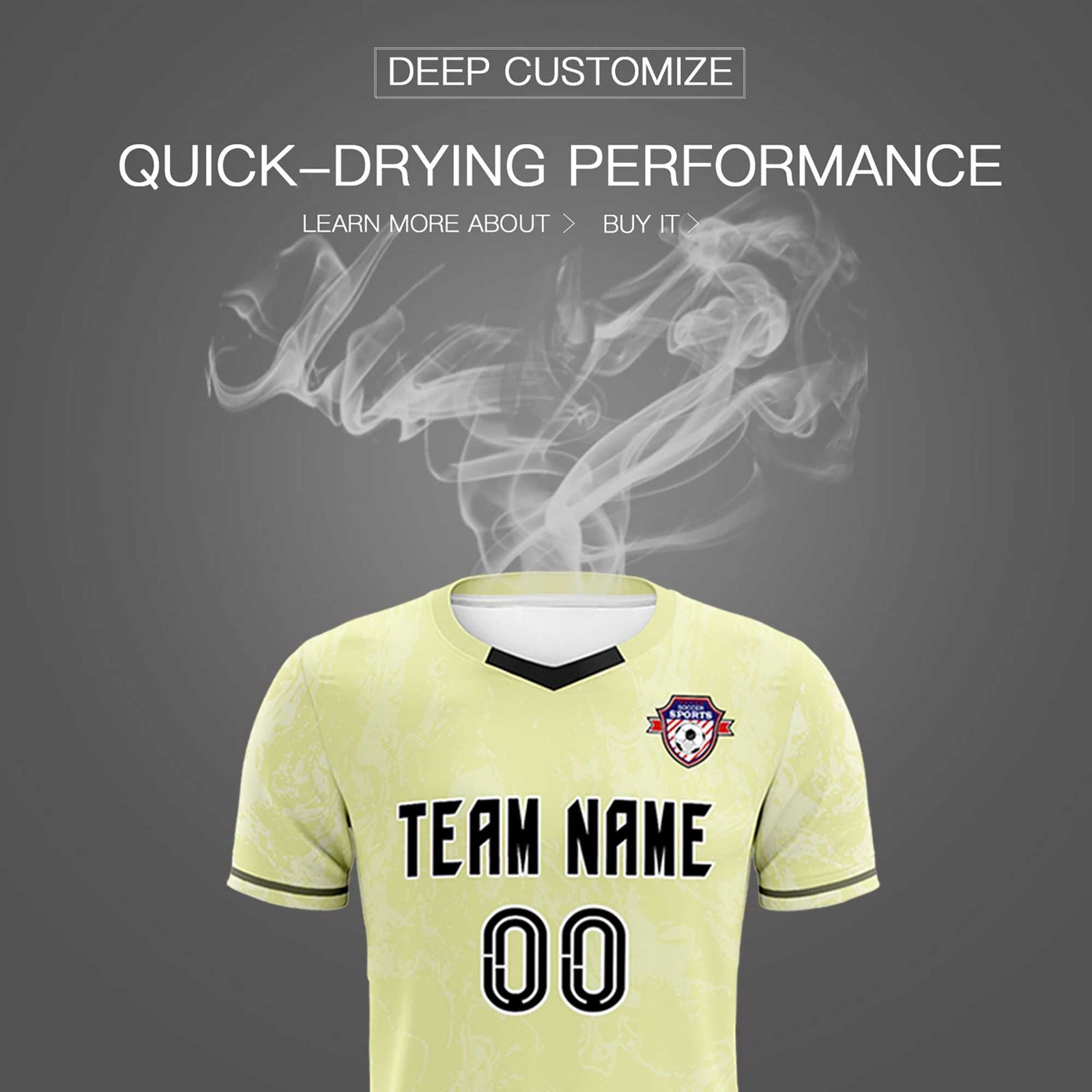 Custom Cream Classic Graffiti Pattern Sportswear Soccer Tops/Sets Jersey