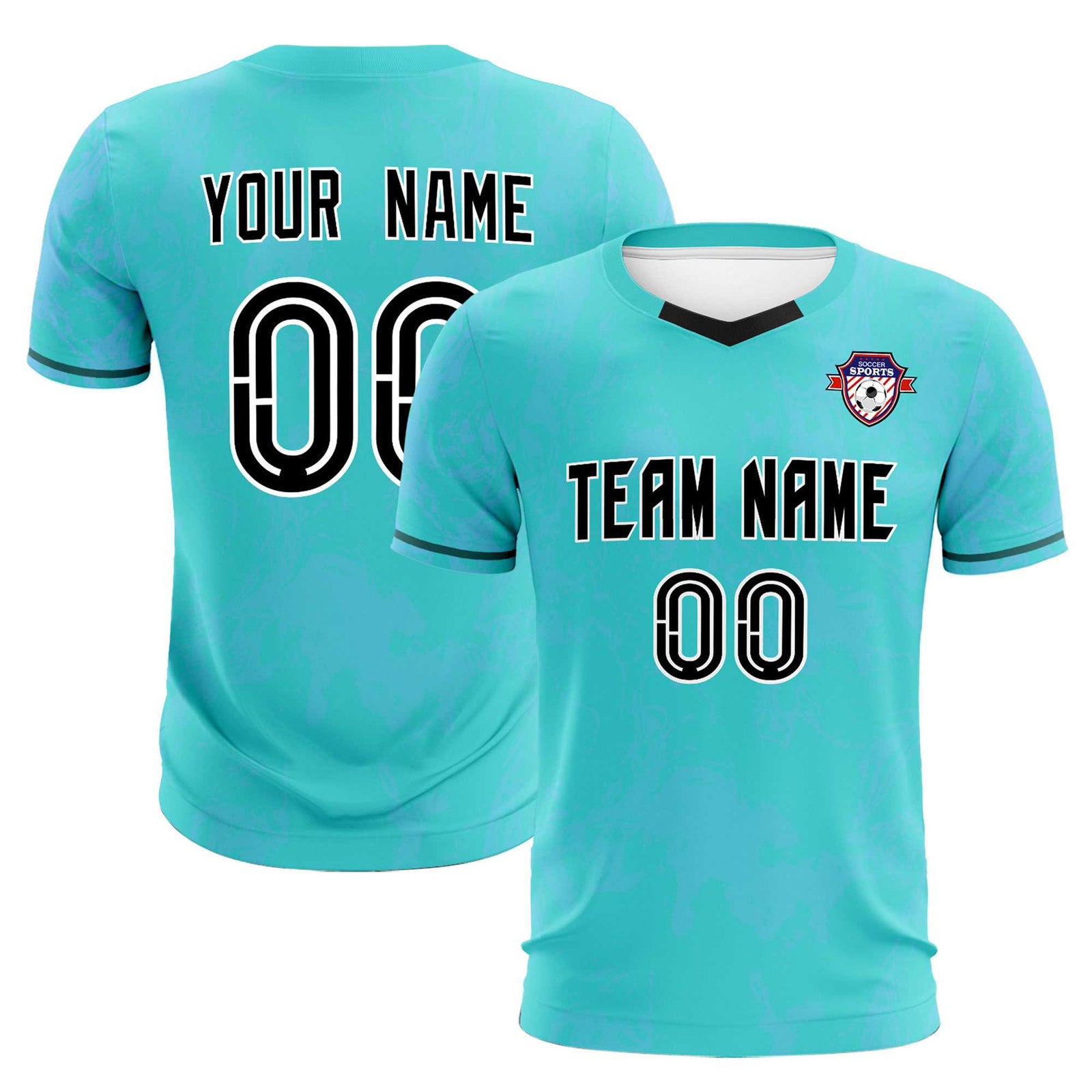 Custom Sky Blue Classic Graffiti Pattern Sportswear Soccer Tops/Sets Jersey