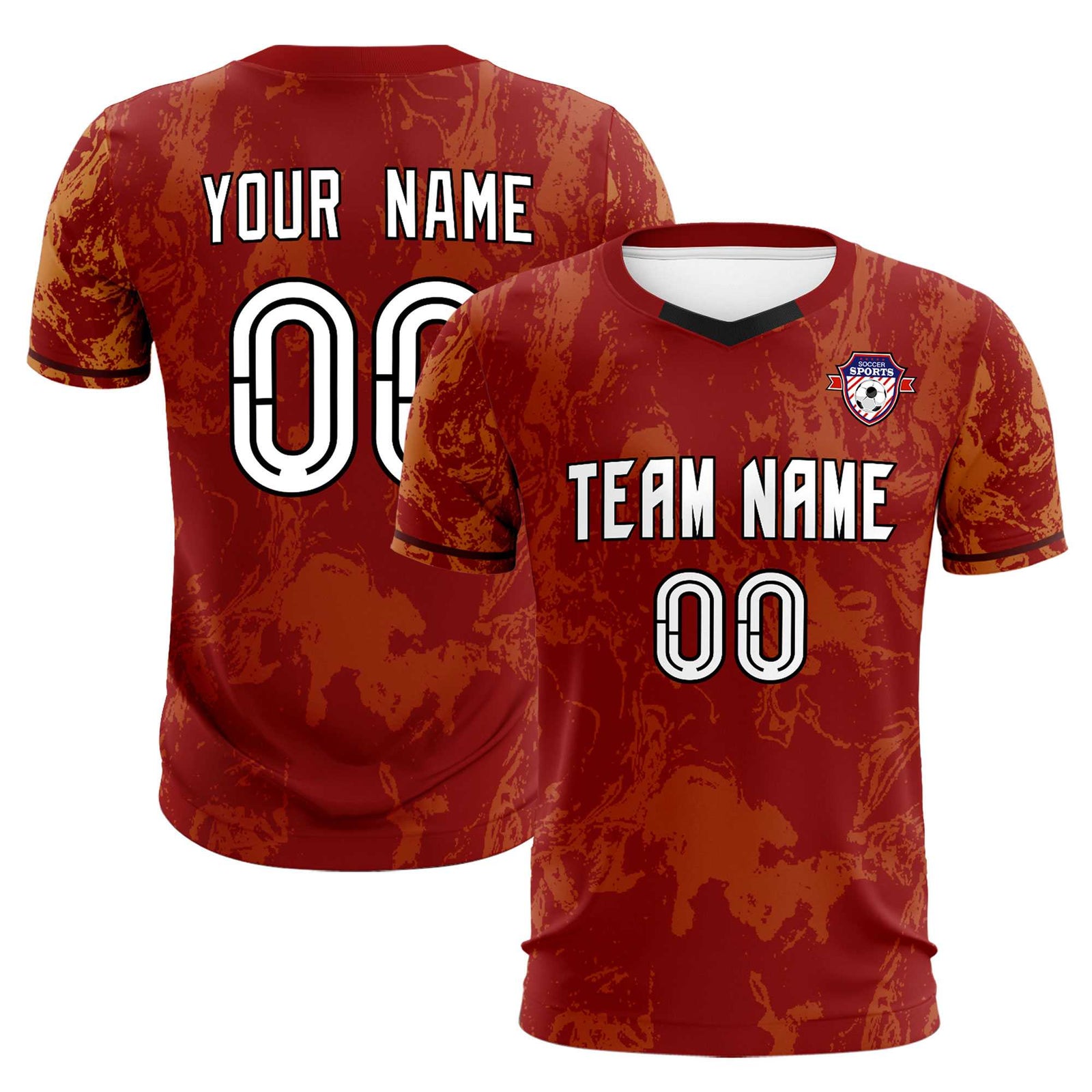 Custom Crimson Classic Graffiti Pattern Sportswear Soccer Tops/Sets Jersey