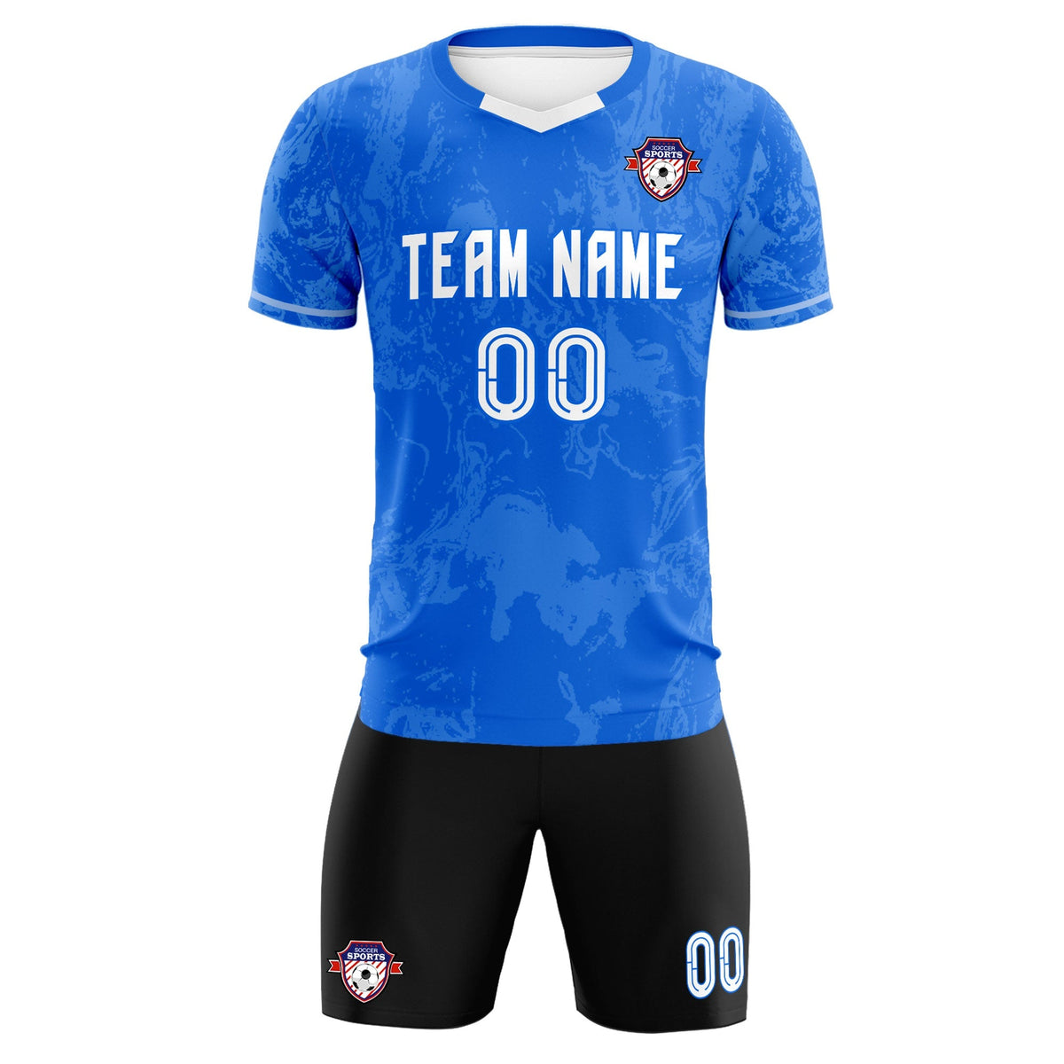Custom Royal Classic Graffiti Pattern Sportswear Soccer Tops/Sets Jersey