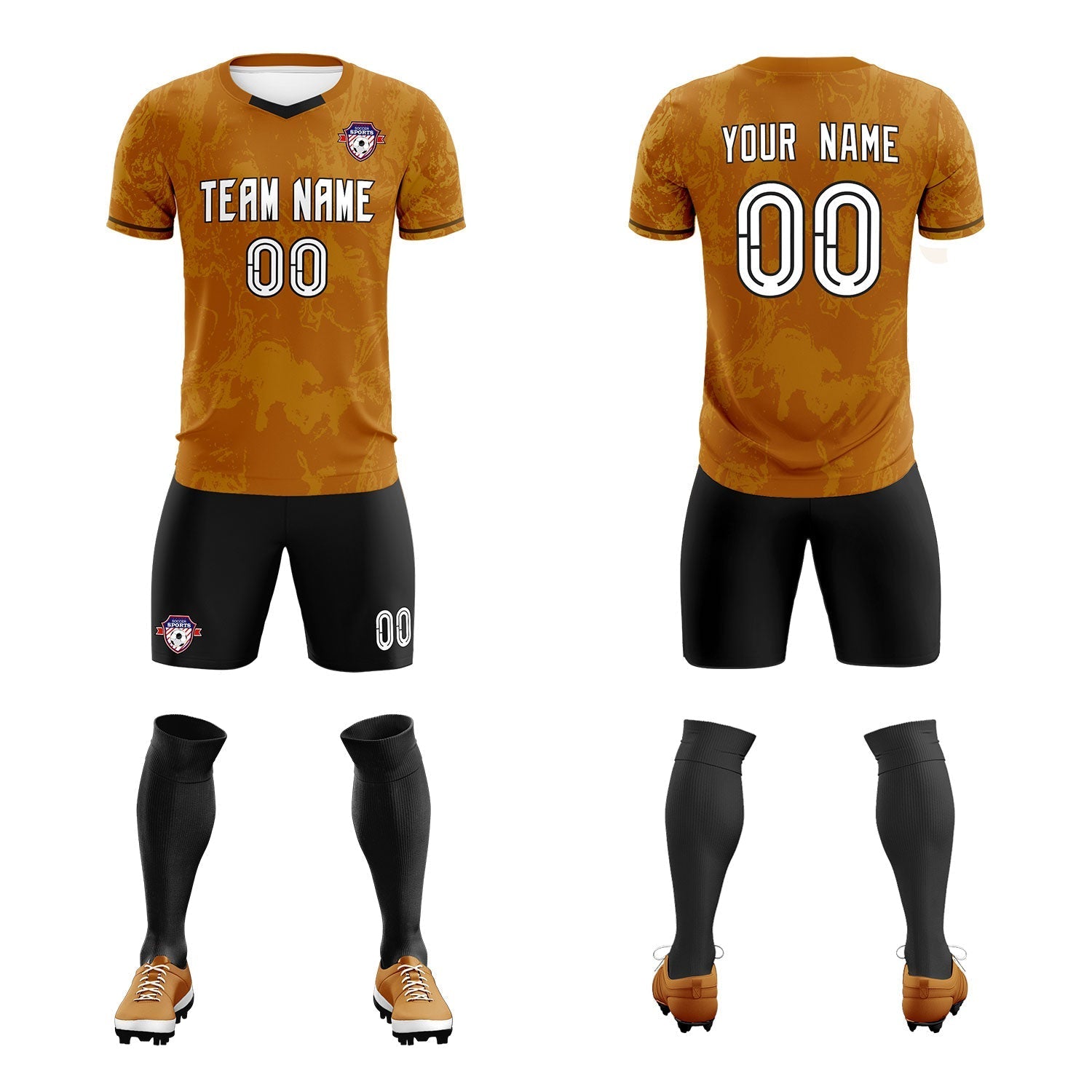 Custom Khaki Classic Graffiti Pattern Sportswear Soccer Tops/Sets Jersey