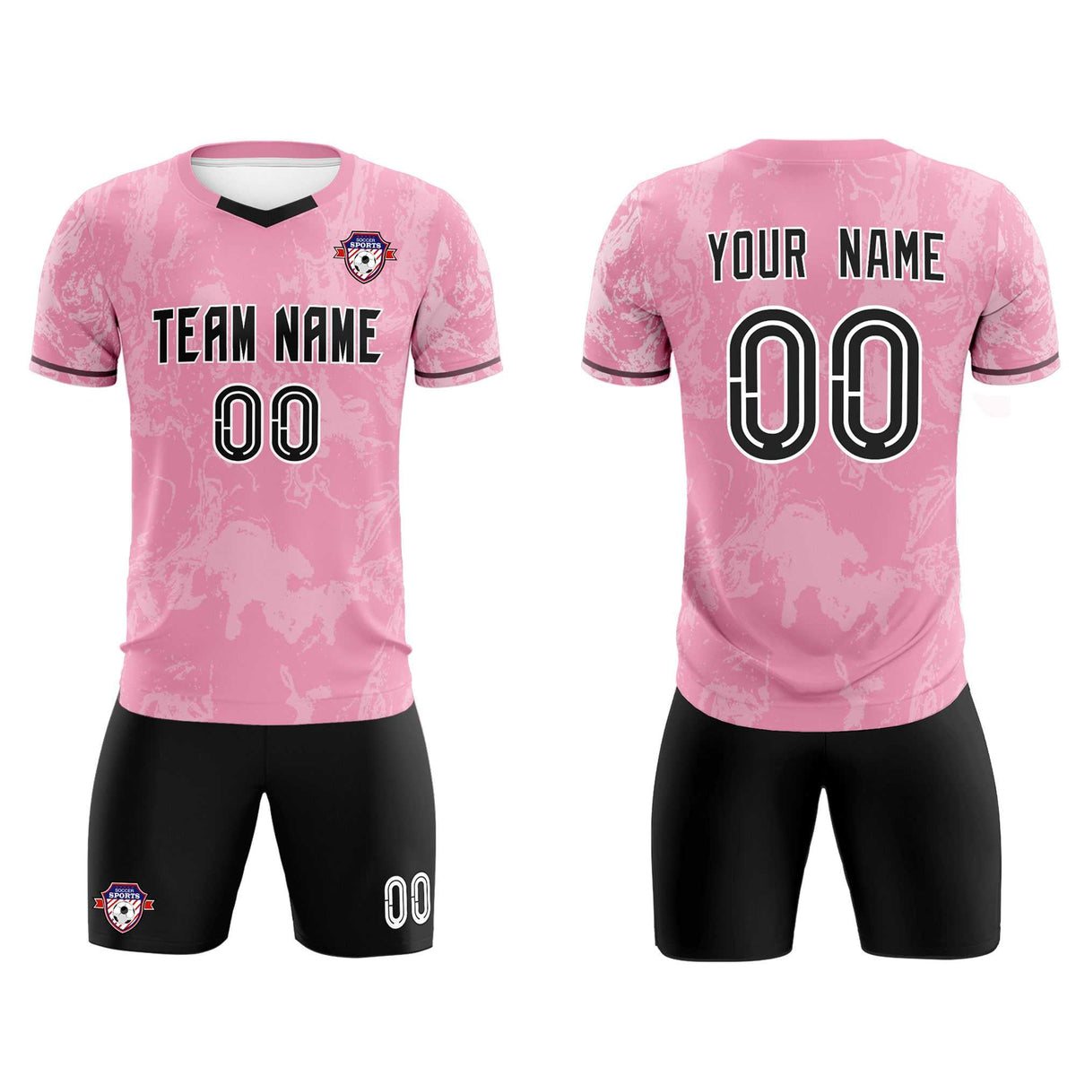 Custom Light Pink Classic Graffiti Pattern Sportswear Soccer Tops/Sets Jersey