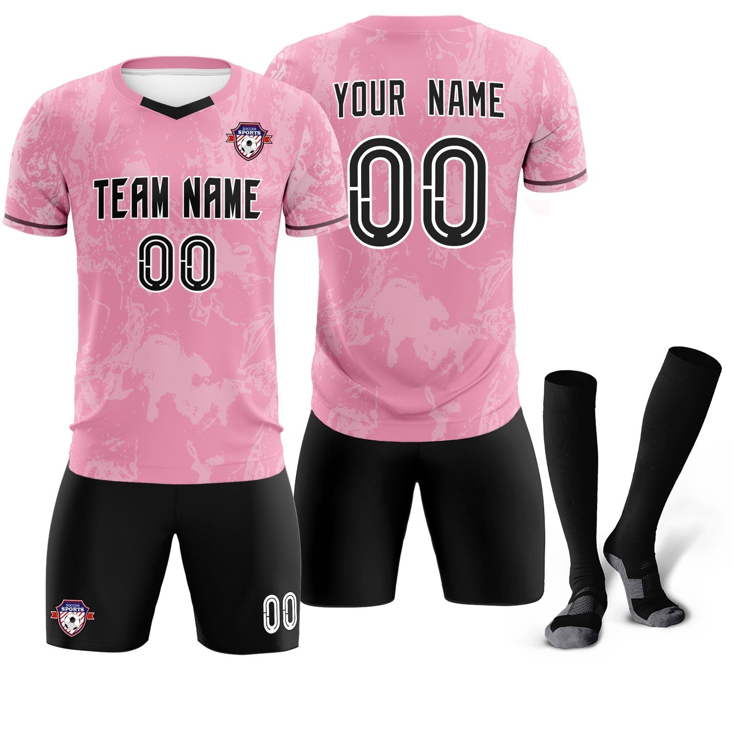 Custom Light Pink Classic Graffiti Pattern Sportswear Soccer Tops/Sets Jersey