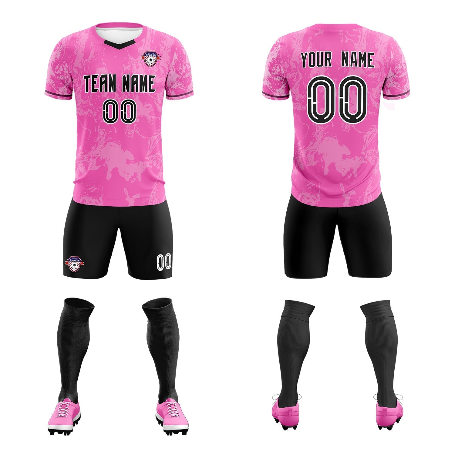 Custom Pink Classic Graffiti Pattern Sportswear Soccer Tops/Sets Jersey