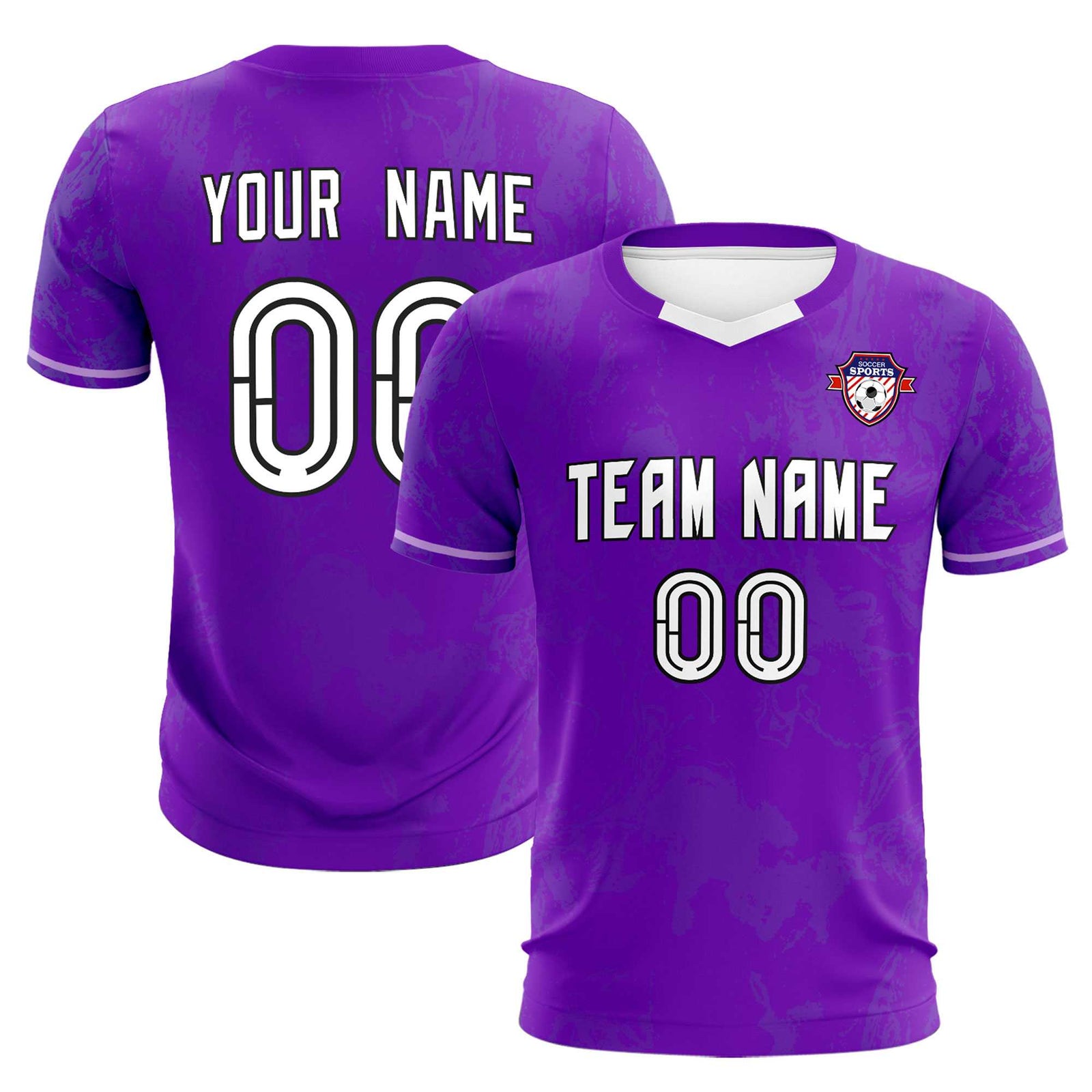 Custom Purple Classic Graffiti Pattern Sportswear Soccer Tops/Sets Jersey