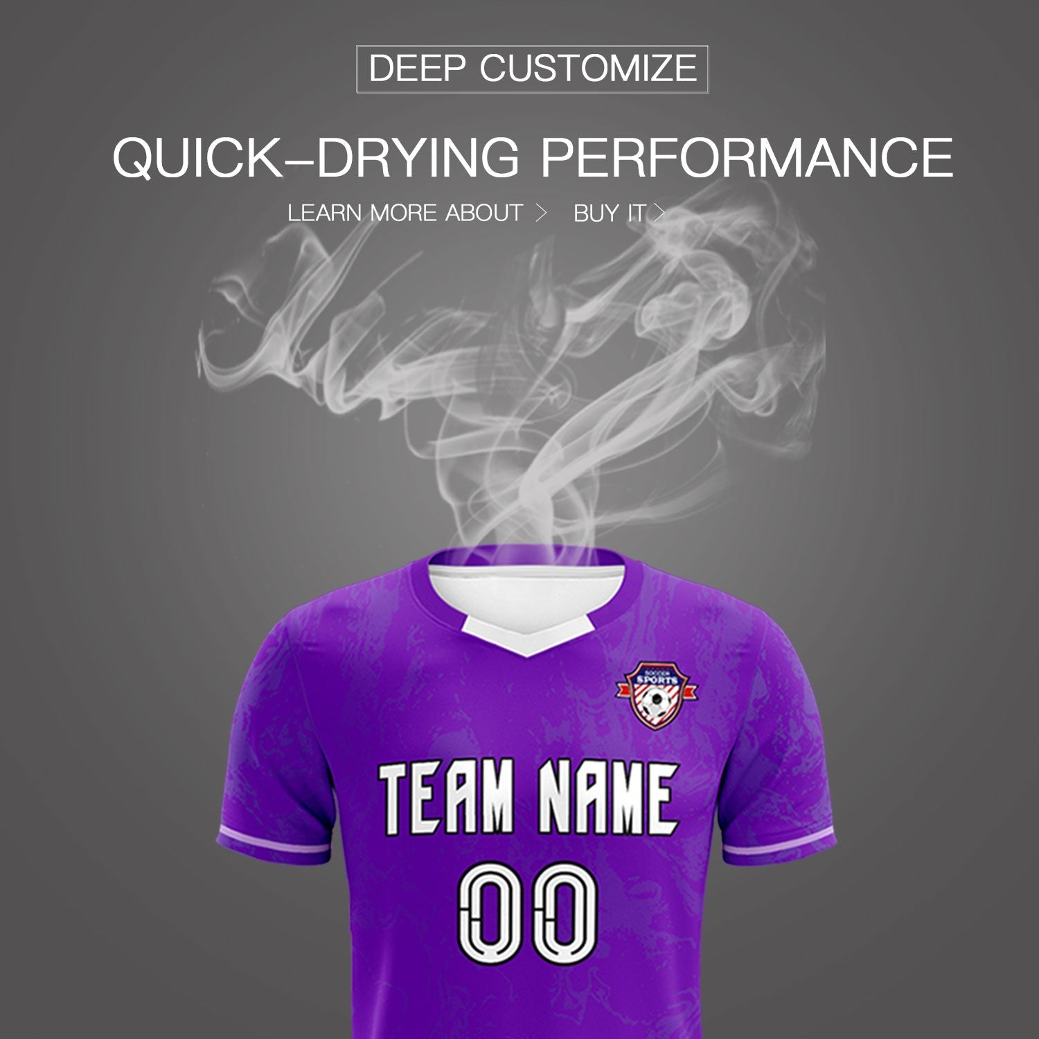 Custom Purple Classic Graffiti Pattern Sportswear Soccer Tops/Sets Jersey