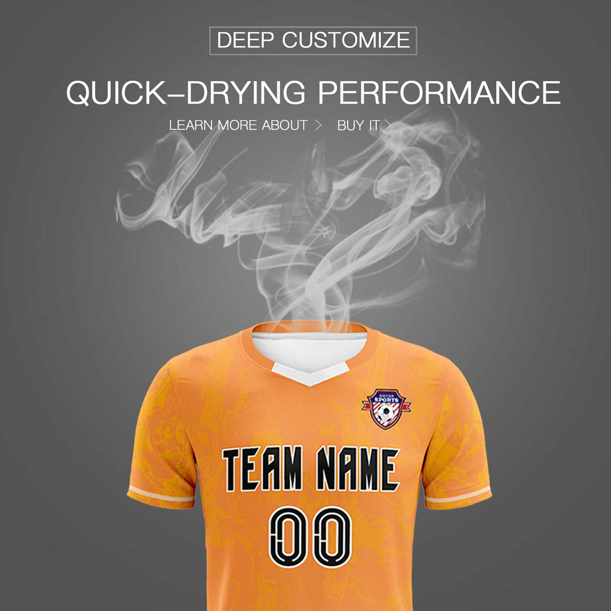 Custom Texas Orange Classic Graffiti Pattern Sportswear Soccer Tops/Sets Jersey
