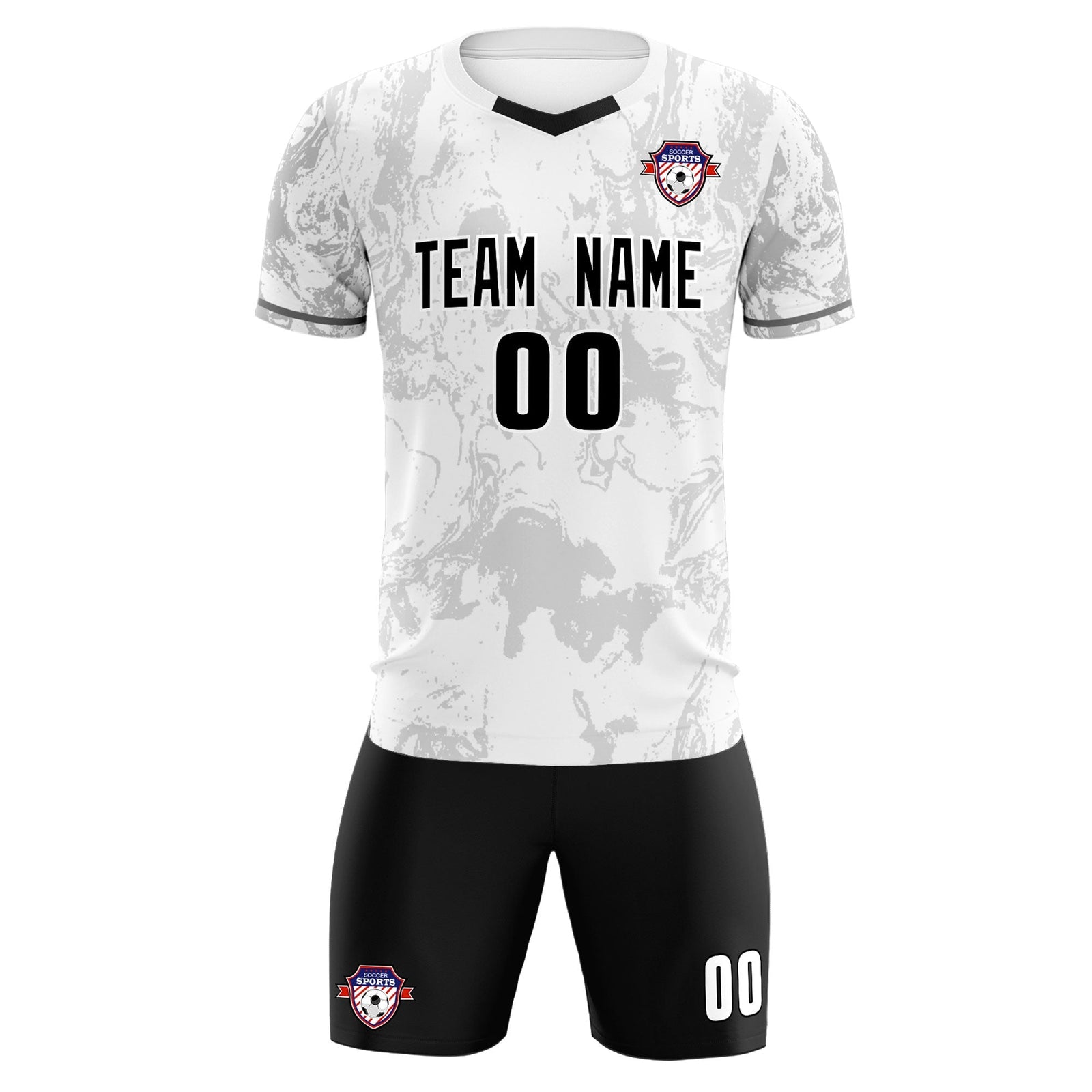 Custom White Classic Graffiti Pattern Sportswear Soccer Tops/Sets Jersey