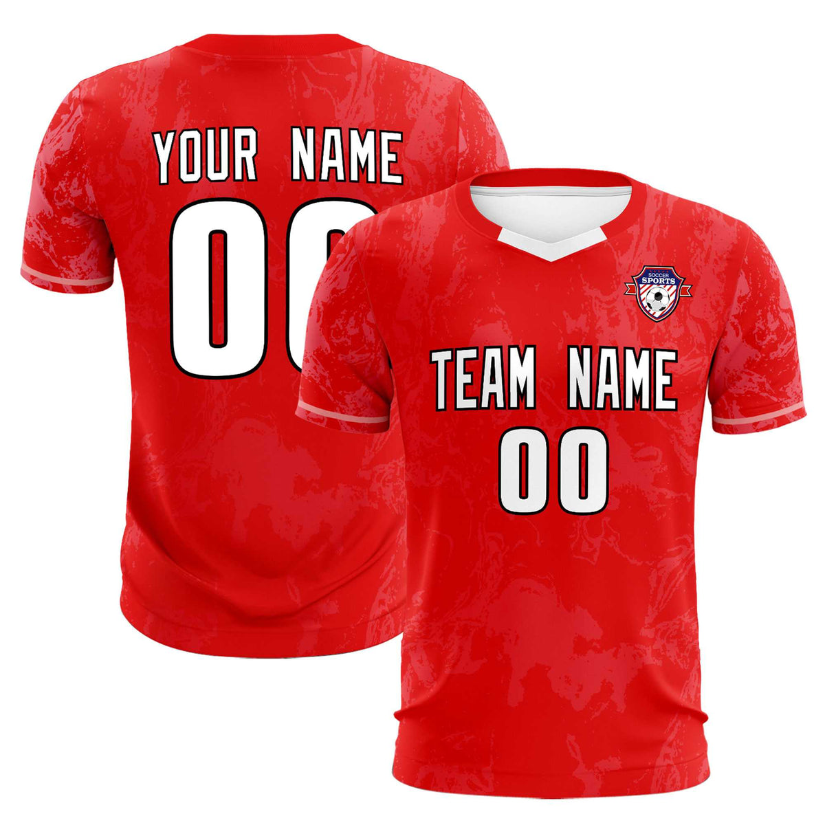Custom Red Classic Graffiti Pattern Sportswear Soccer Tops/Sets Jersey