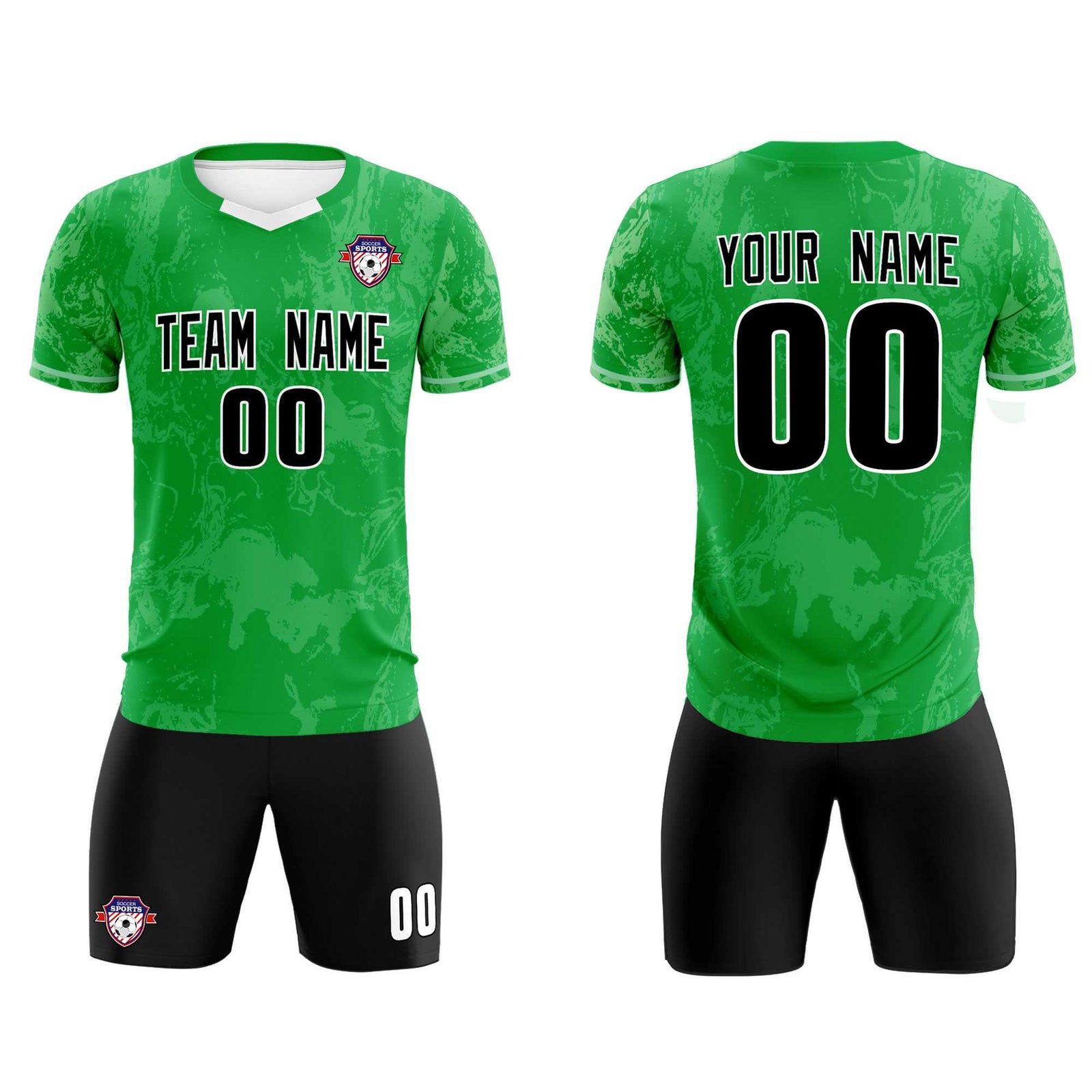 Custom Kelly Green Classic Graffiti Pattern Sportswear Soccer Tops/Sets Jersey
