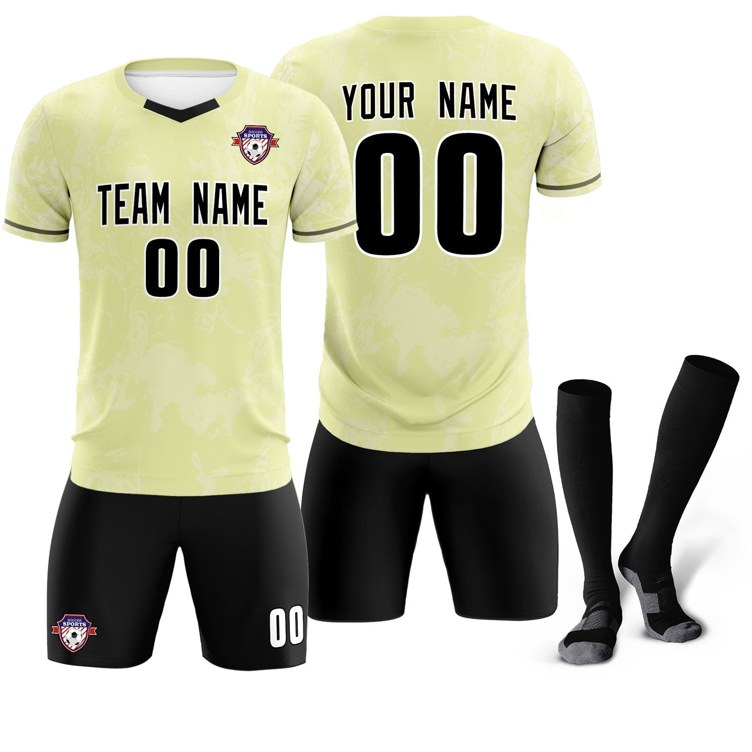 Custom Cream Classic Graffiti Pattern Sportswear Soccer Tops/Sets Jersey
