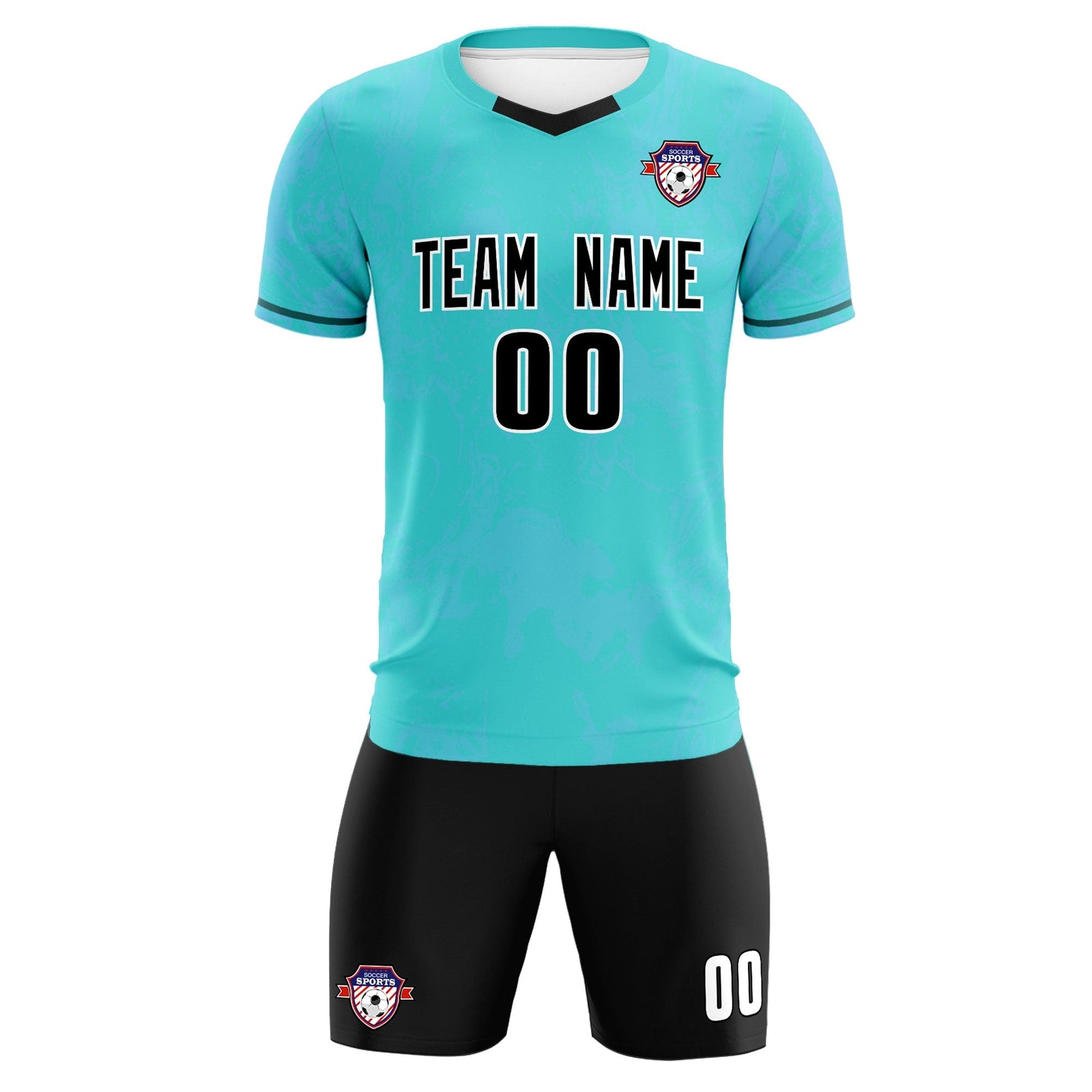 Custom Sky Blue Classic Graffiti Pattern Sportswear Soccer Tops/Sets Jersey