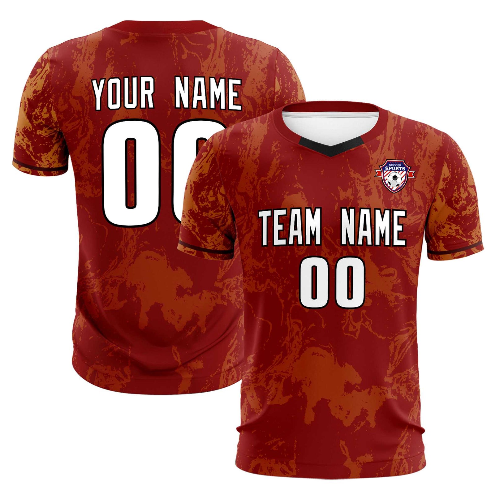 Custom Crimson Classic Graffiti Pattern Sportswear Soccer Tops/Sets Jersey