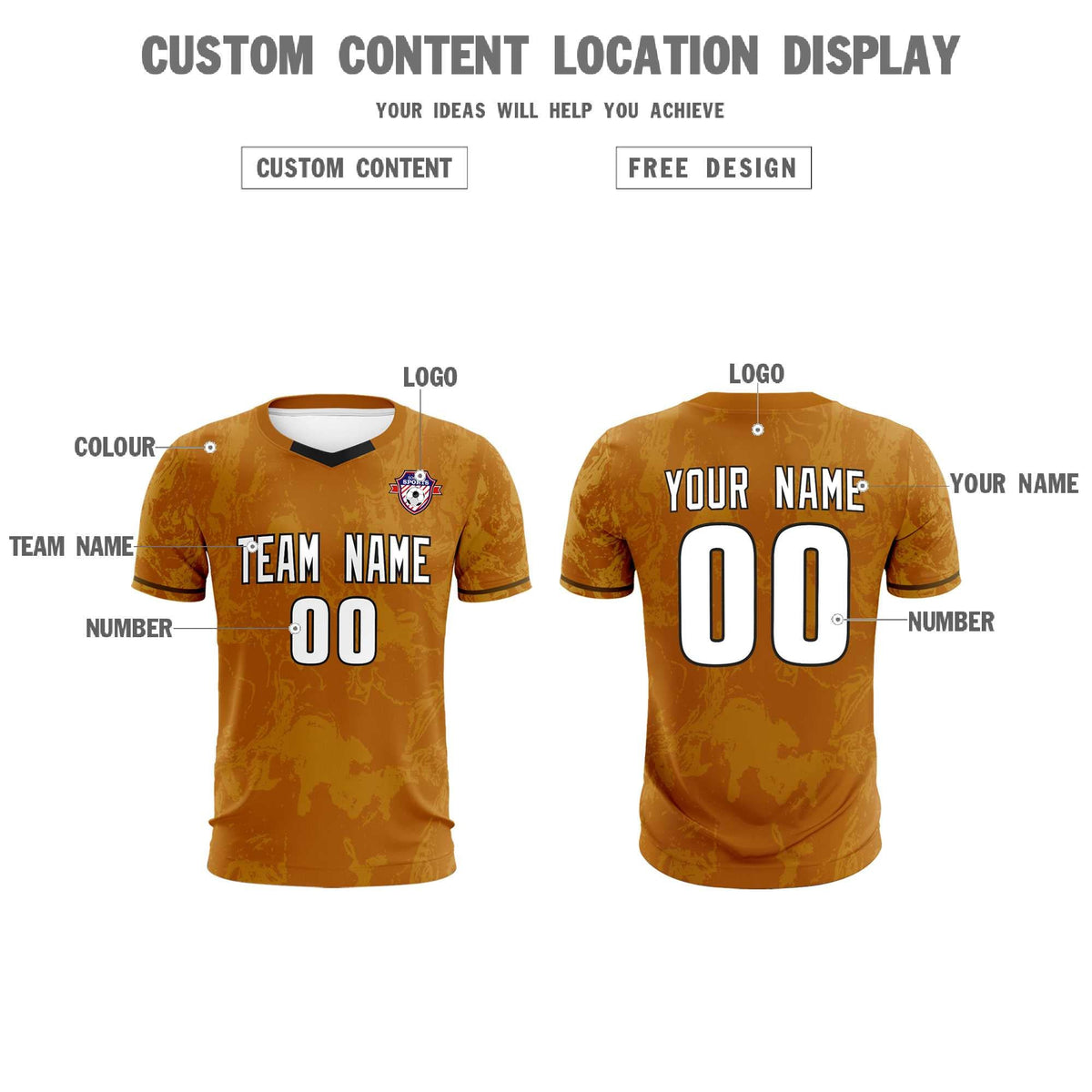 Custom Khaki Classic Graffiti Pattern Sportswear Soccer Tops/Sets Jersey