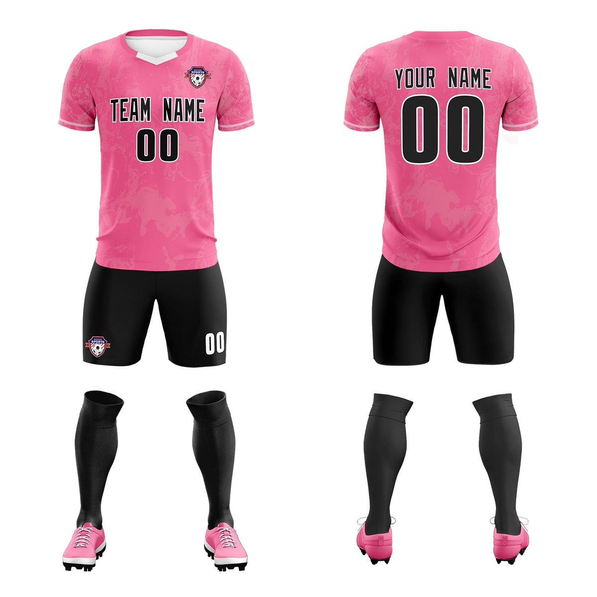 Custom Pink Classic Graffiti Pattern Sportswear Soccer Tops/Sets Jersey