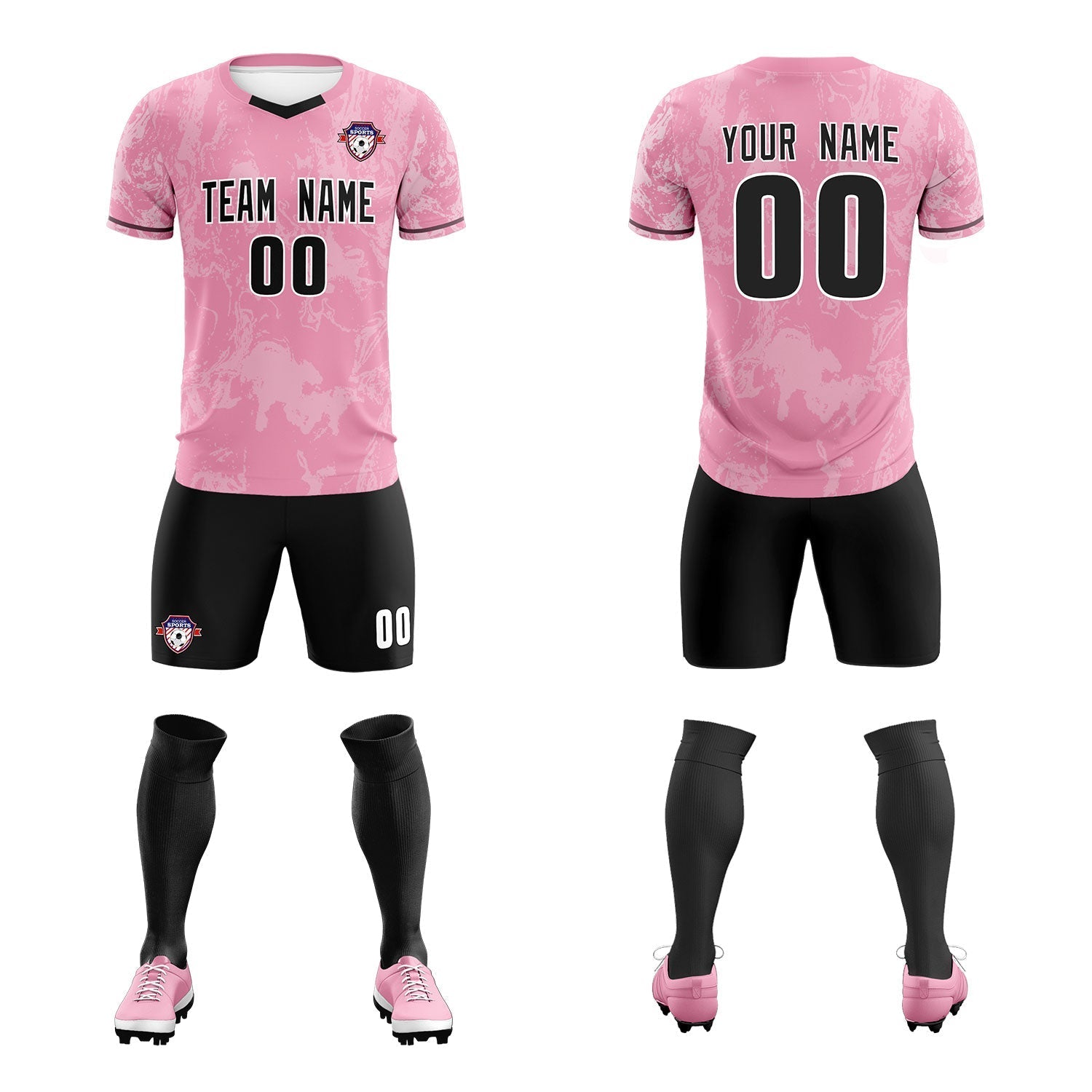 Custom Light Pink Classic Graffiti Pattern Sportswear Soccer Tops/Sets Jersey
