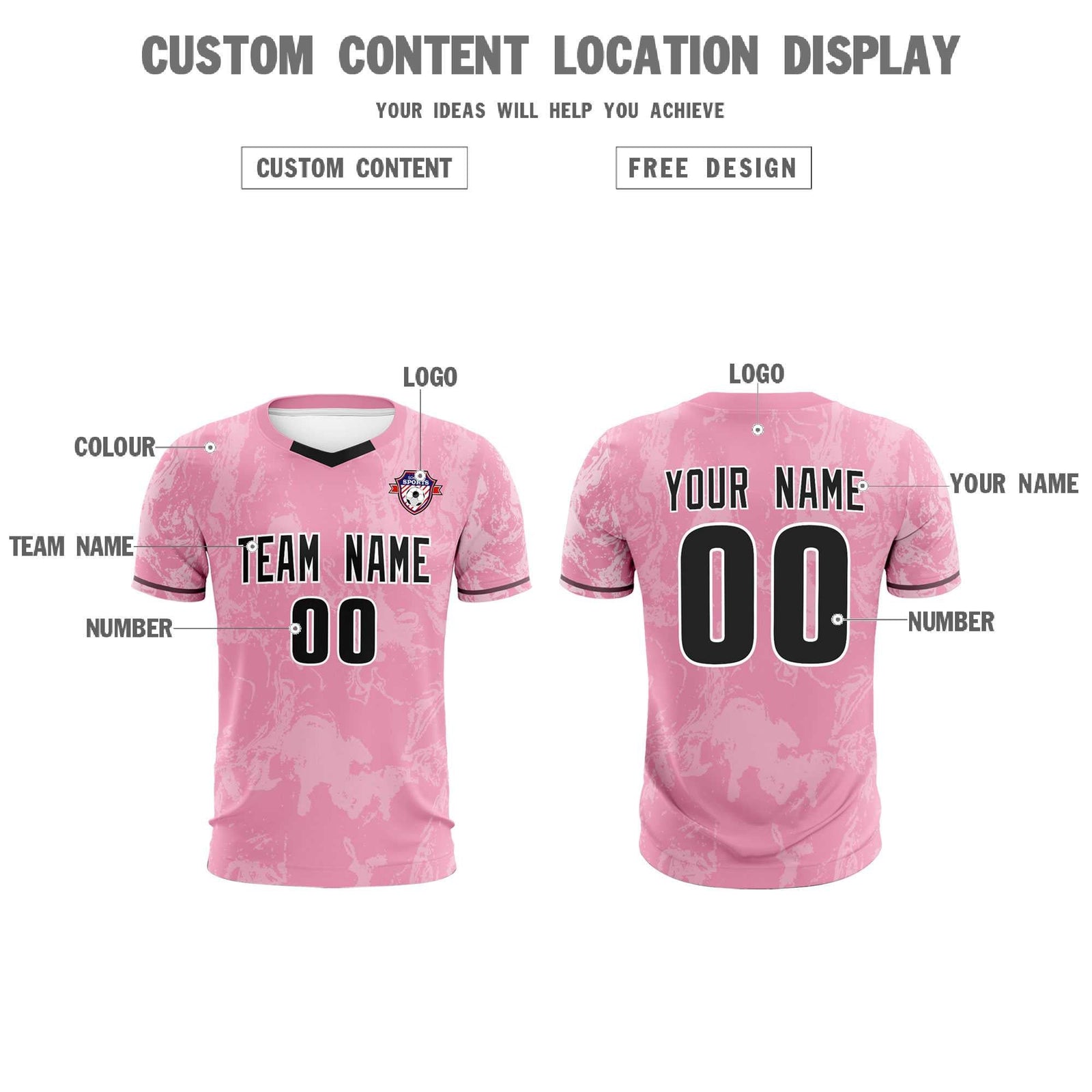 Custom Light Pink Classic Graffiti Pattern Sportswear Soccer Tops/Sets Jersey