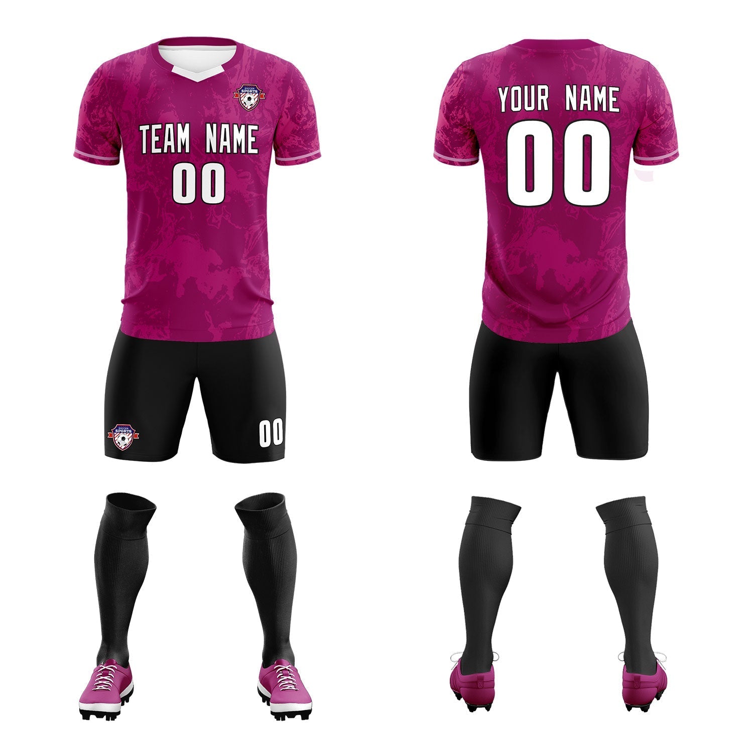 Custom Red Classic Graffiti Pattern Sportswear Soccer Tops/Sets Jersey